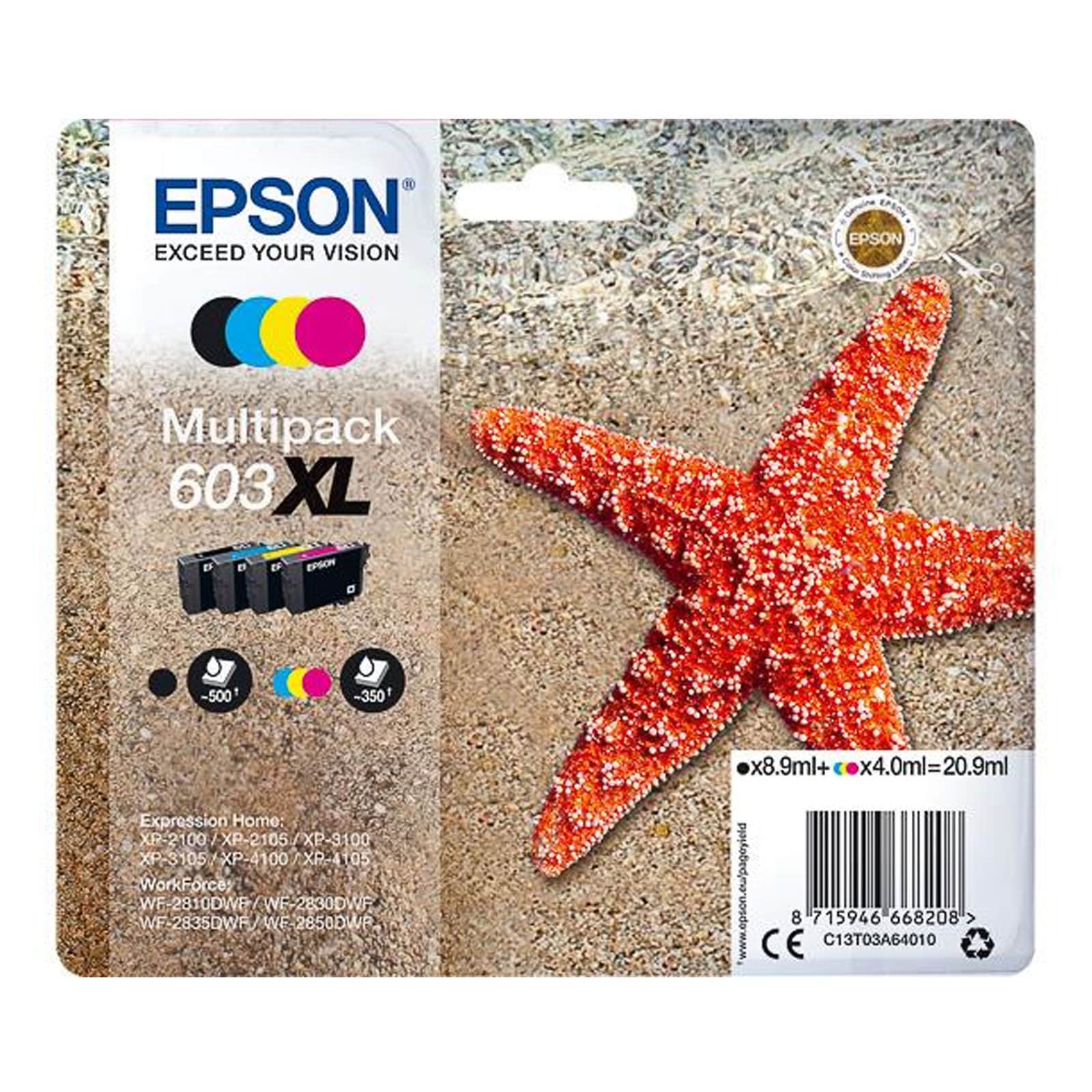 Epson C13T03A64010 Multipack 603XL Original Tinte "Seestern" (4 Farben) - Bild 1
