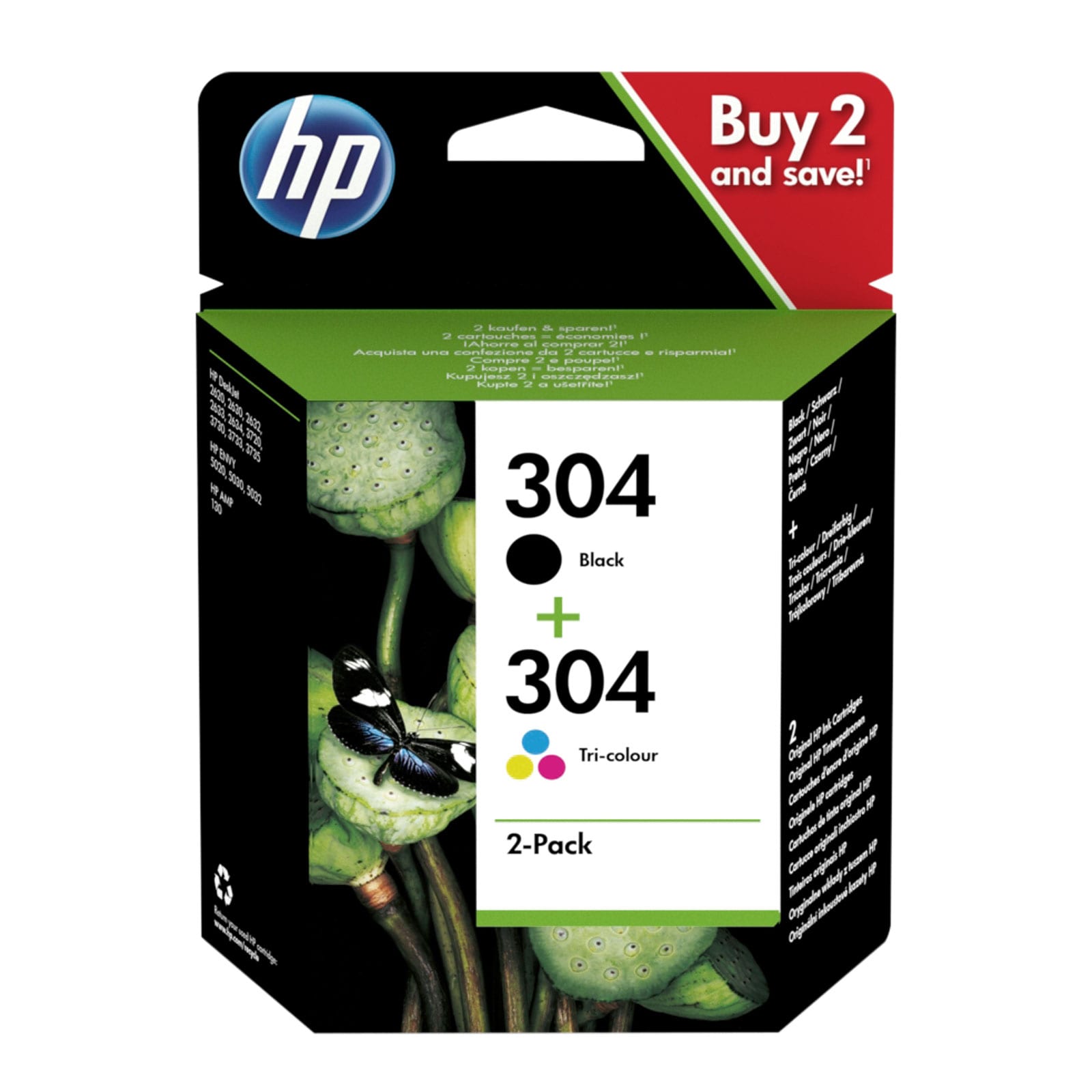 HP 304 2er-Pack schwarz/cyan/magenta/gelb Druckerpatrone - Bild 1