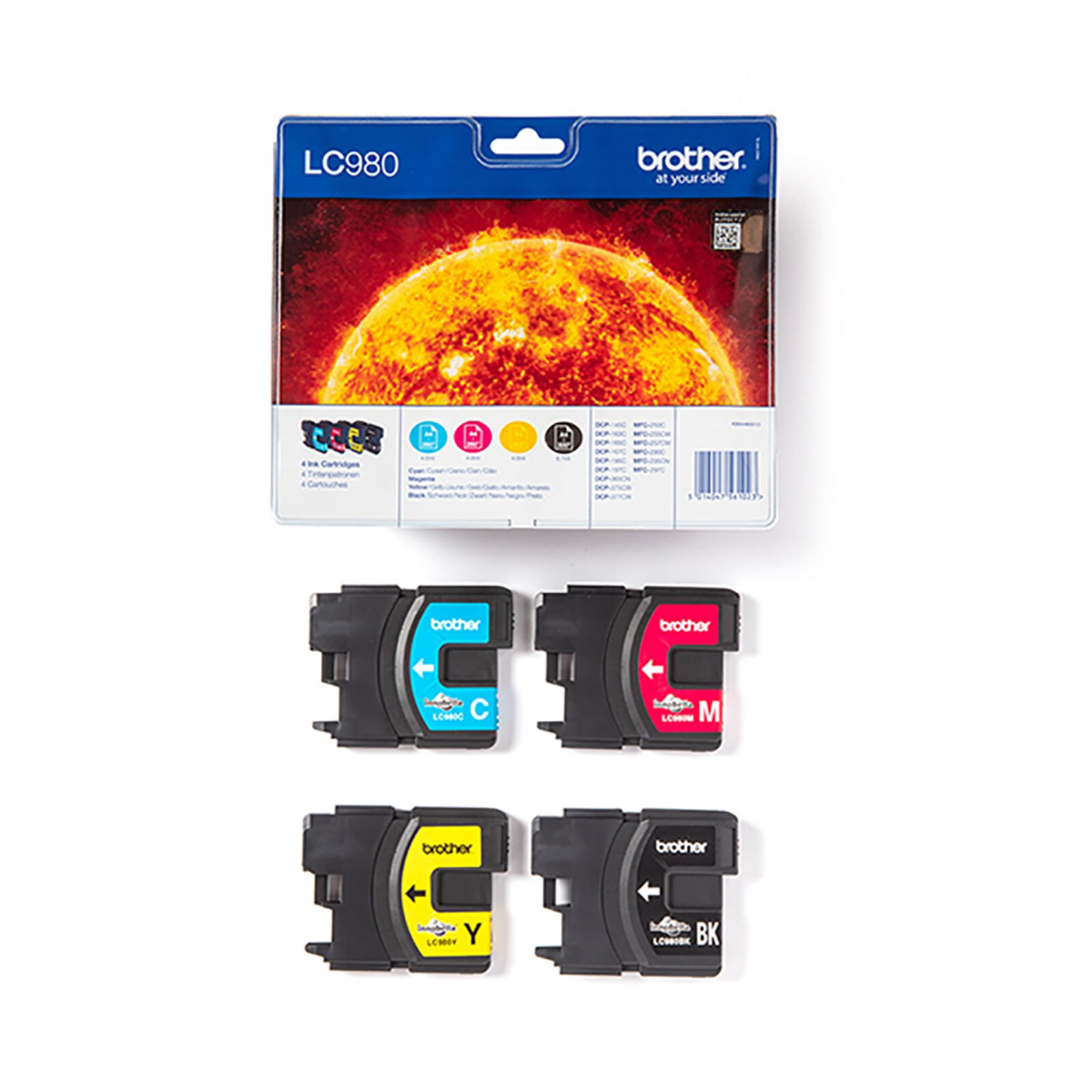 Brother LC980 Value Pack Druckerpatronen-Paket Cyan/Magenta/Gelb/Schwarz - Bild 1