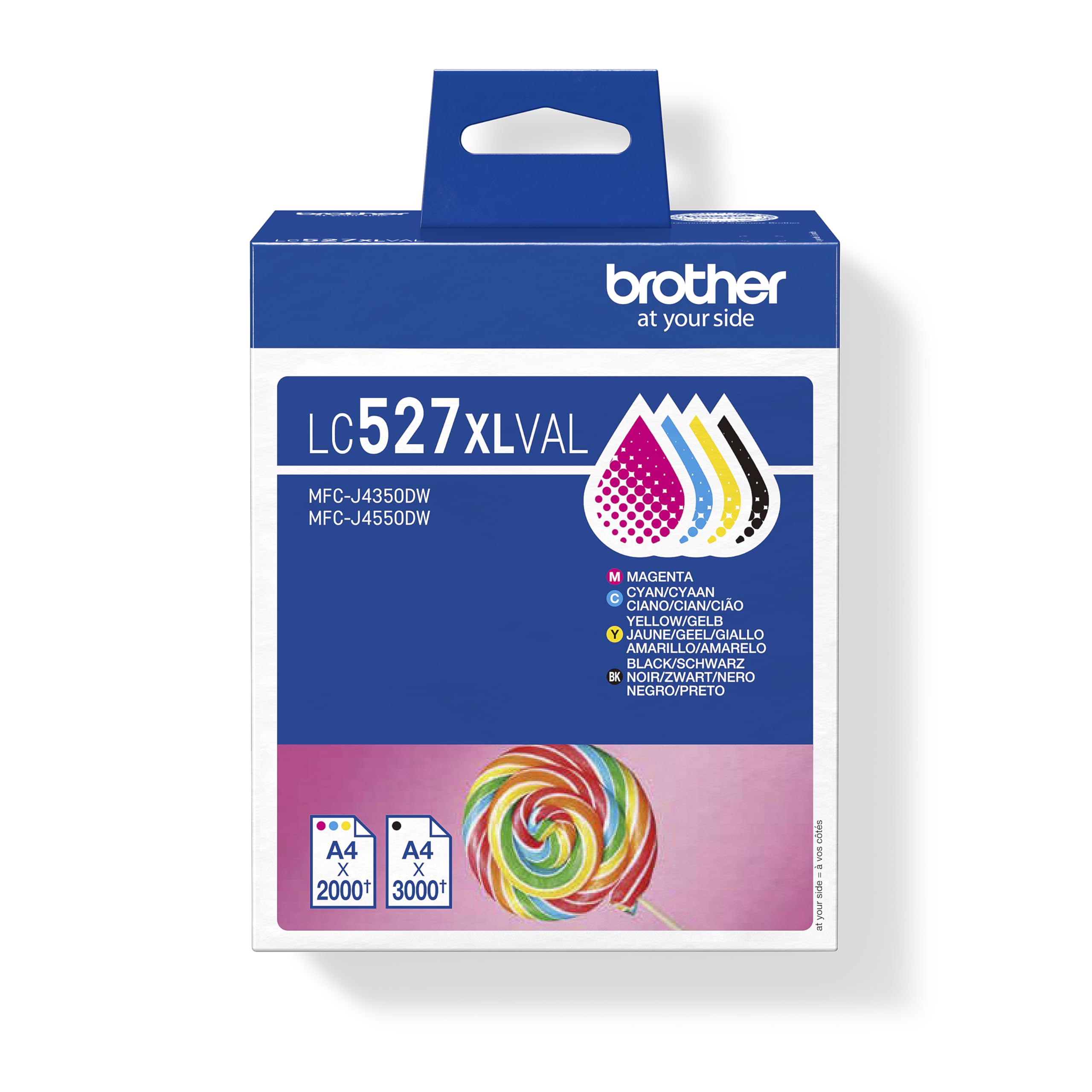 BROTHER LC527XLVAL Druckerpatronen, XL Multipack mit Schwarz, Cyan, Magenta, Gelb (Kompatibel mit MFC-J4350DW, MFC-J4550DW) - Bild 1