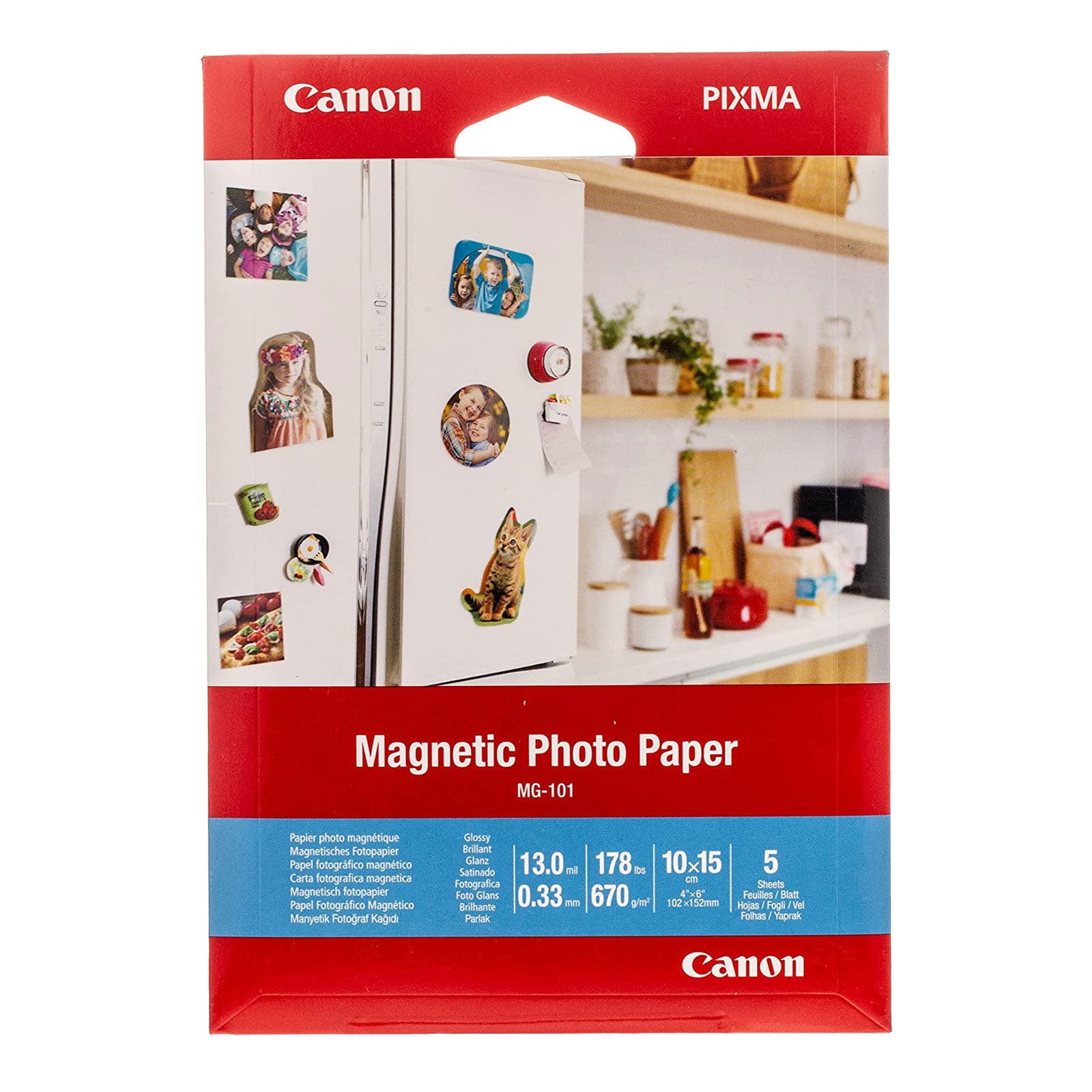CANON MG-101 Fotopapier Magnetisches Papier - 10x15 cm - 5 Blatt - Bild 1