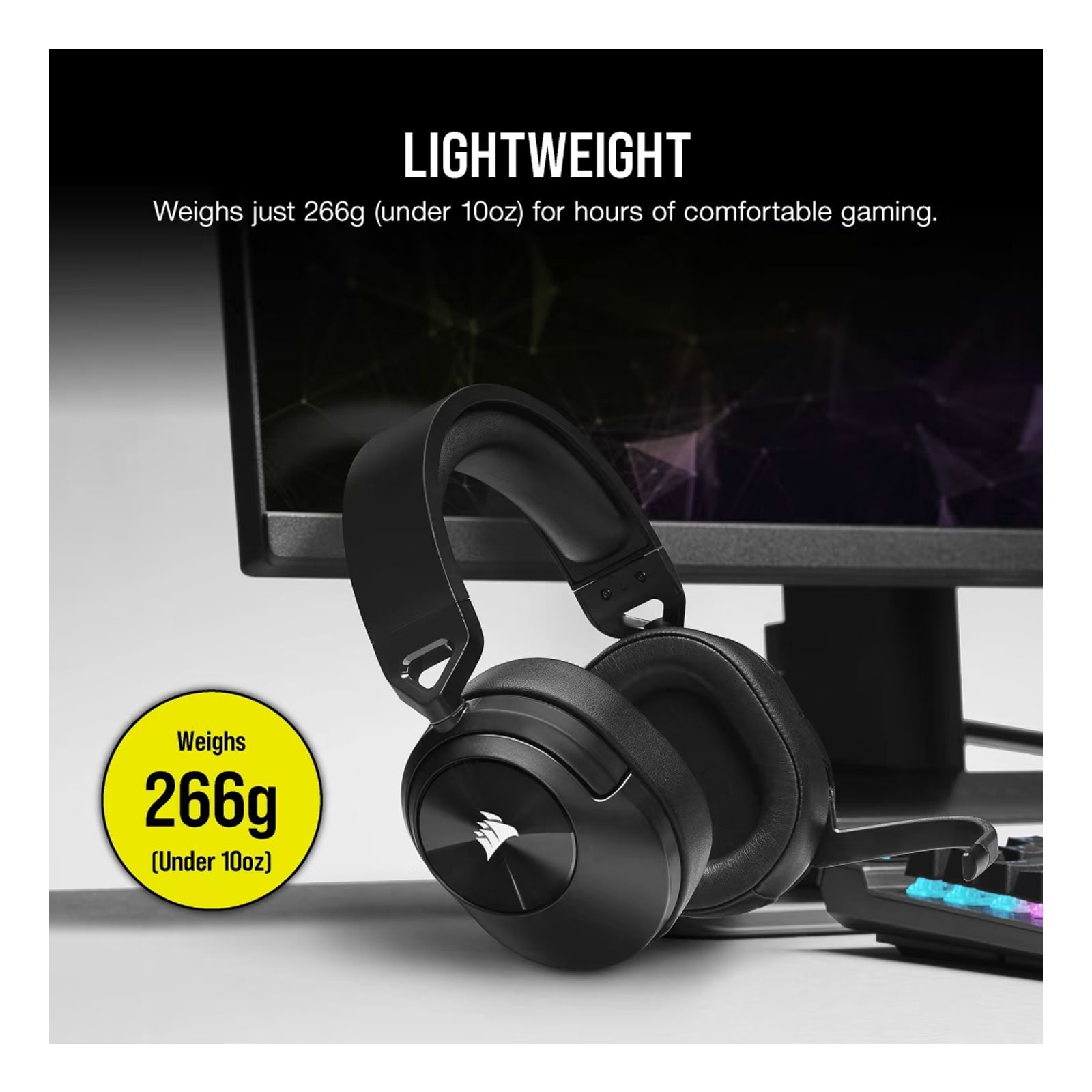 Corsair HS55 Stereo Carbon Gaming-Headset (3,5 mm Klinke, PC, Flip-to-mute-Funktion) - Bild 1