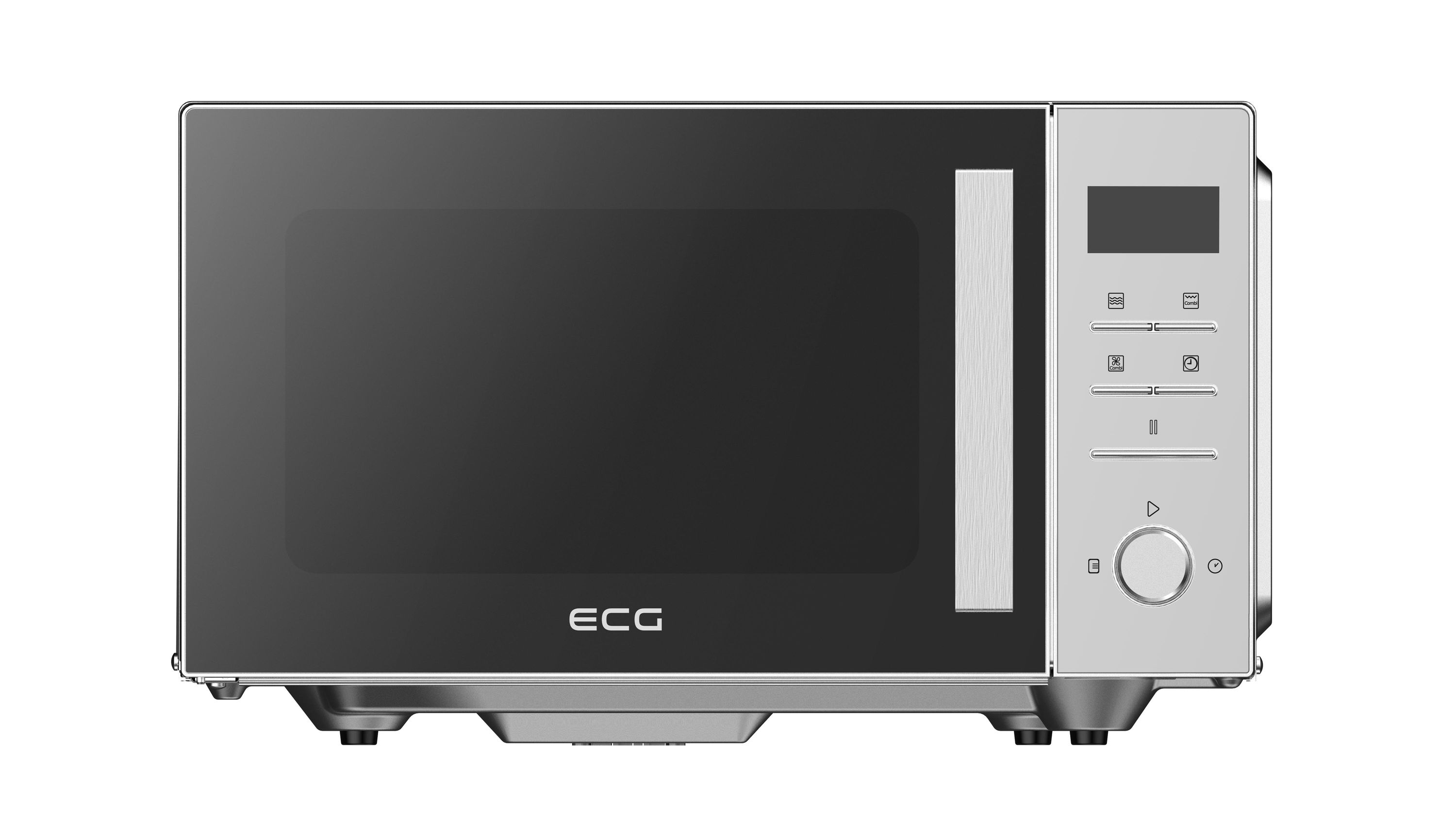 ECG MTD 2591 FGCX Flachbett Silber Mikrowelle mit Grillfunktion und Heißluftfunktion