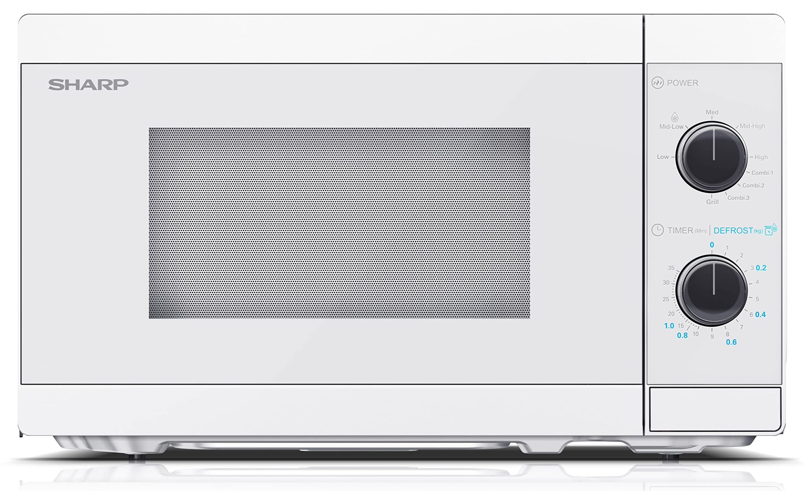Sharp Mikrowelle YC-MG01E-C mit Grill 20L, Kristallwei&szlig;, 800W Mikrowelle, 1000W Grill - Bild 1