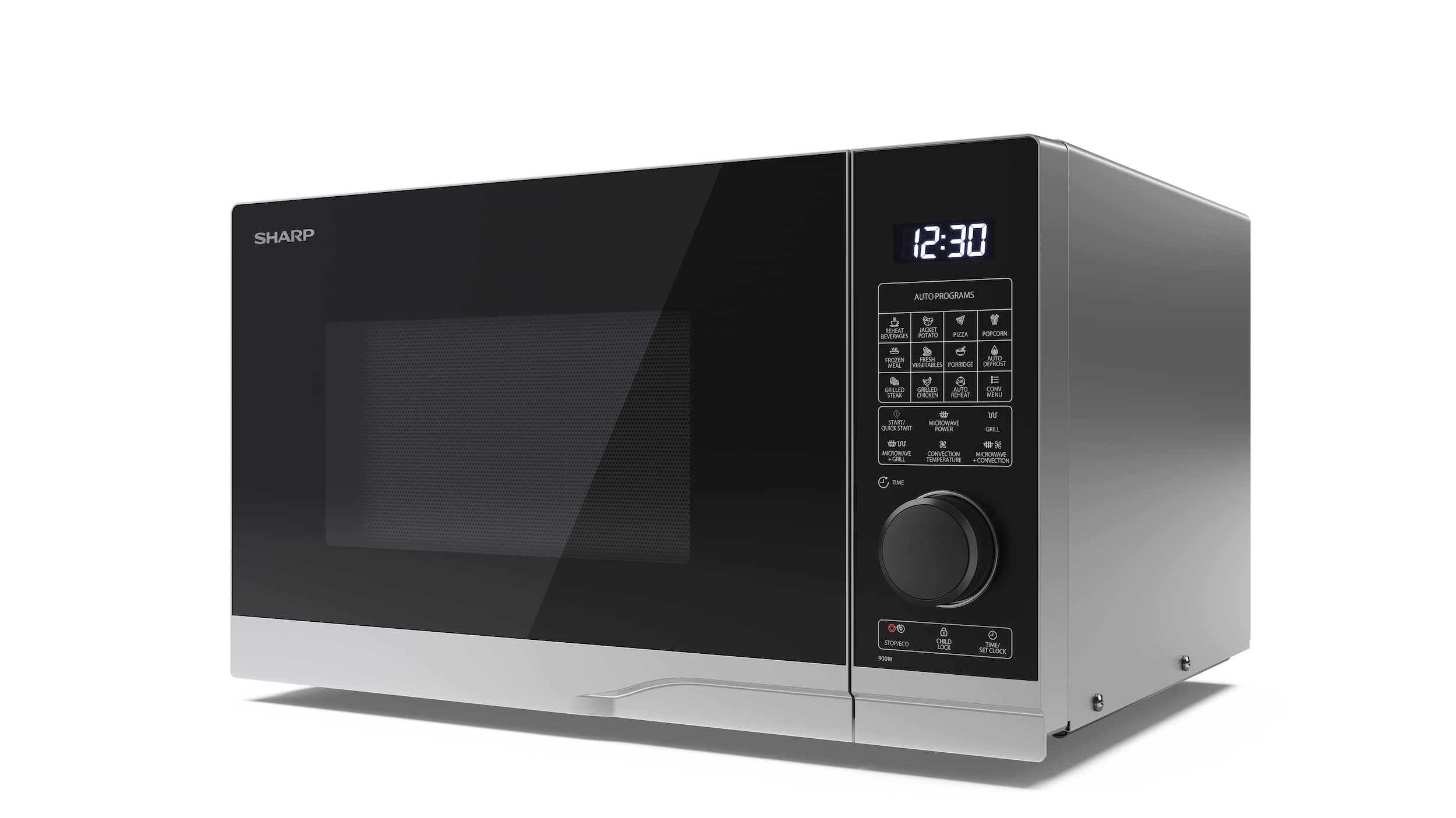 Sharp Mikrowelle YC-PC254AE-S 25L, Silber, 900W Mikrowelle, 1200W Grill, 2050W Hei&szlig;luft - Bild 1