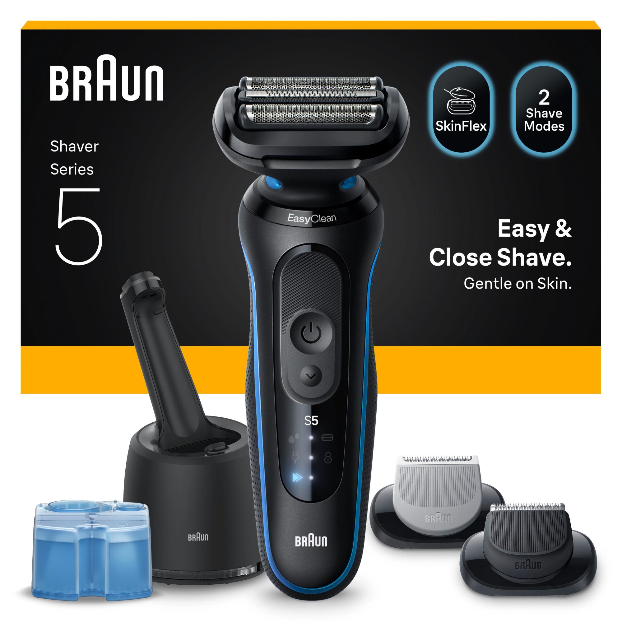BRAUN Series 5 Elektrorasierer, SmartCare Center, +2 Aufs&auml;tze, 52-B7650cc Herrenrasierer (Akkubetrieb, 3 flexible Klingen, 2 Rasiermodi (Turbo-Modus und Standard-Modus), 4in1 SmartCare Center, kabellose Laufzeit bis zu 50 Min., 100% wasserdicht, hergestell - Bild 1