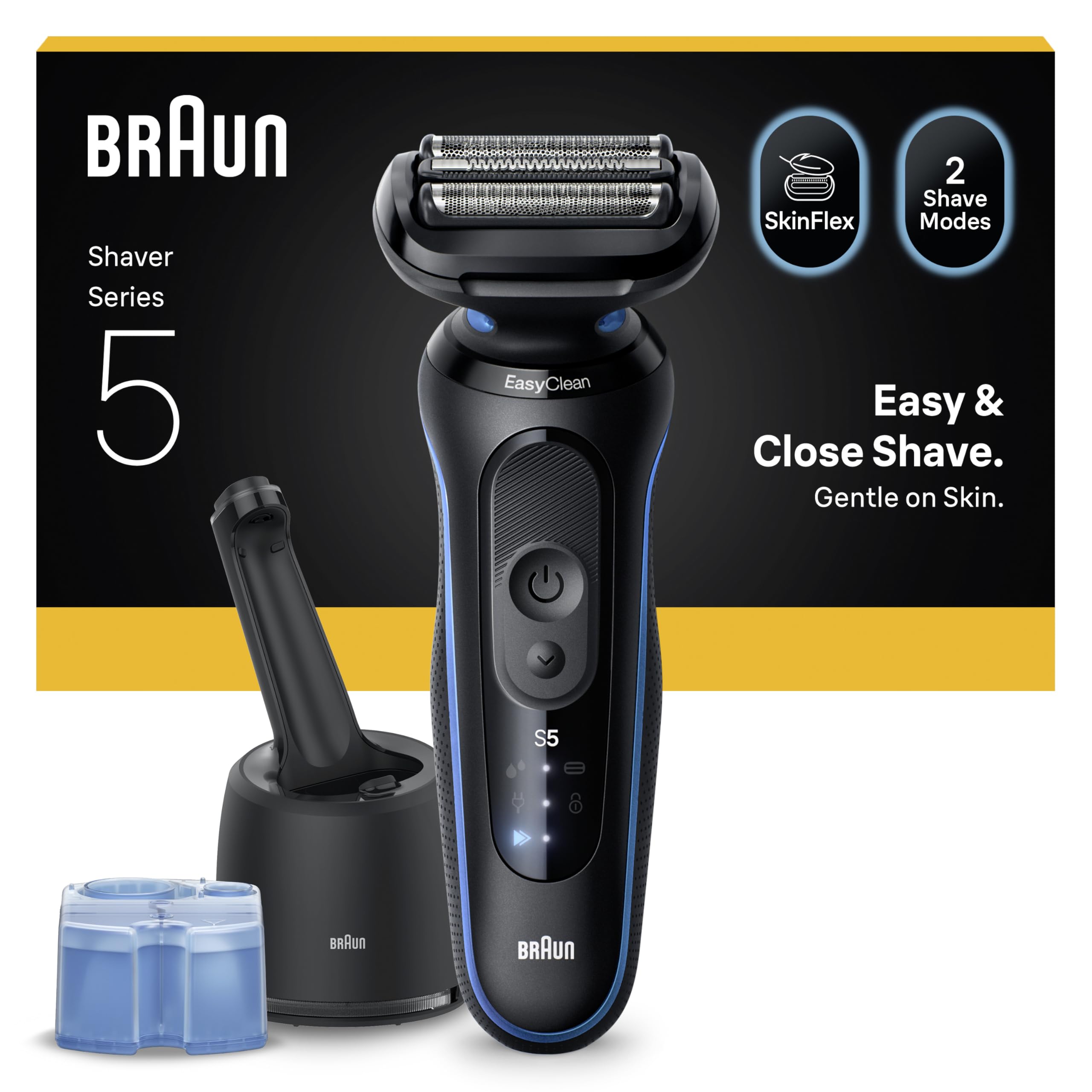 BRAUN Series 5 Elektrorasierer, SmartCare Center, 52-B7000cc Herrenrasierer (Akkubetrieb, 3 flexible Klingen, 2 Rasiermodi (Turbo-Modus und Standard-Modus), 4in1 SmartCare Center, kabellose Laufzeit bis zu 50 Min., 100% wasserdicht, hergestellt in Deutschl - Bild 1
