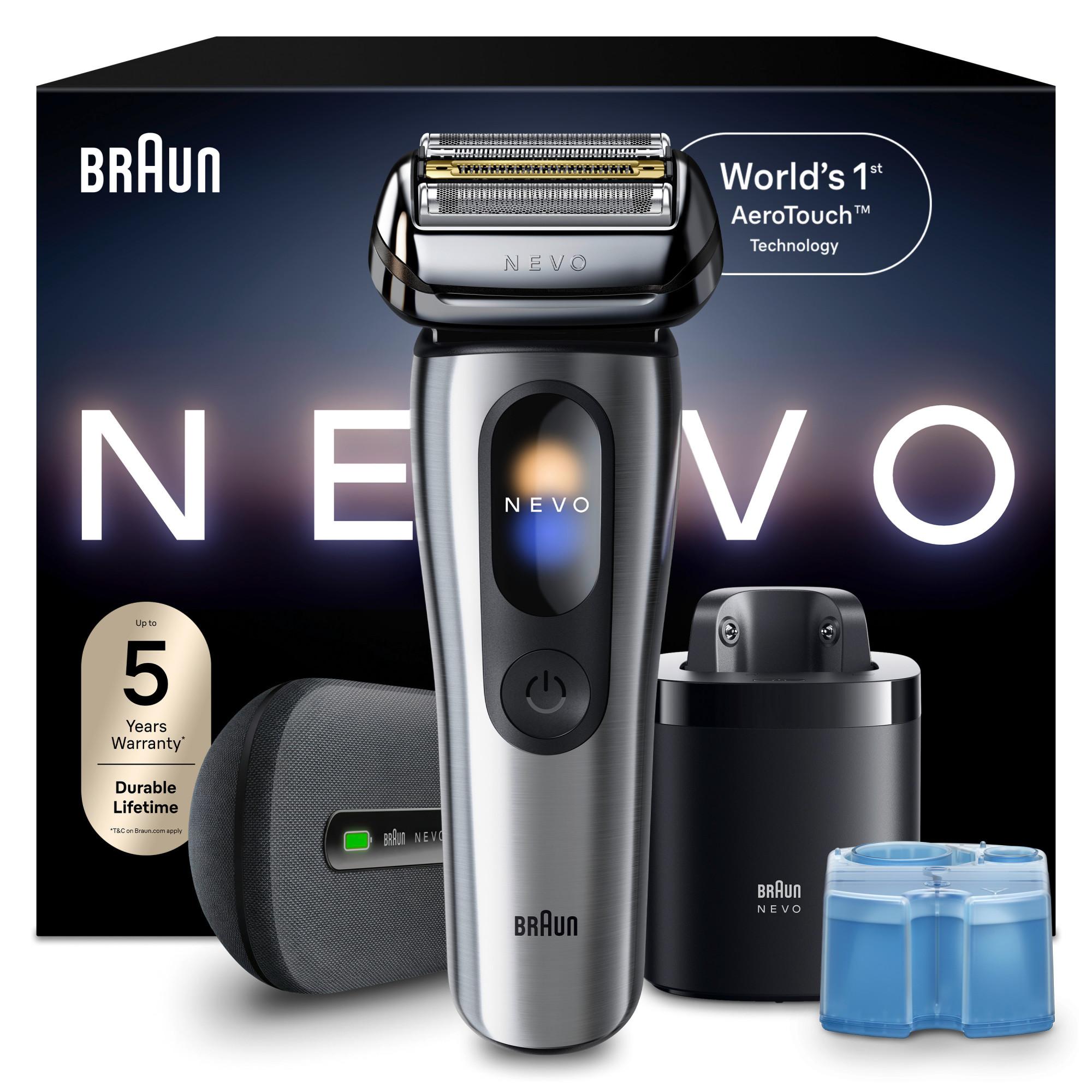 BRAUN NEVO 17000cc silber Herrenrasierer (Aero Touch-Rasiertechnologie, Ultra-Glide-Scherfolie, NEVO Smart Prozessor, Smart Display, 7-in-1 Care System, ultra-flexibler Kopf, integrierter Langhaarschneider, 100 % wasserdicht, 60 Minuten Akku, Geh&auml;use aus l - Bild 1