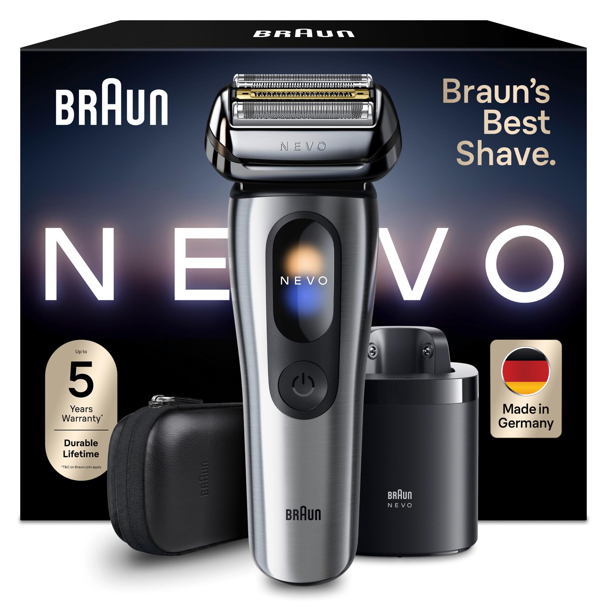 BRAUN NEVO Herren Elektrorasierer f&uuml;r eine Rasur ohne Kompromisse, NEVO15000C Herrenrasierer (Weltweit erste AeroTouch-Technologie, NEVO Smart Prozessor, Smart Display, NEVO 7in1 Pflegesystem, ultra-flexibler Kopf, integrierter Pr&auml;zisionstrimmer, 100 % was - Bild 1
