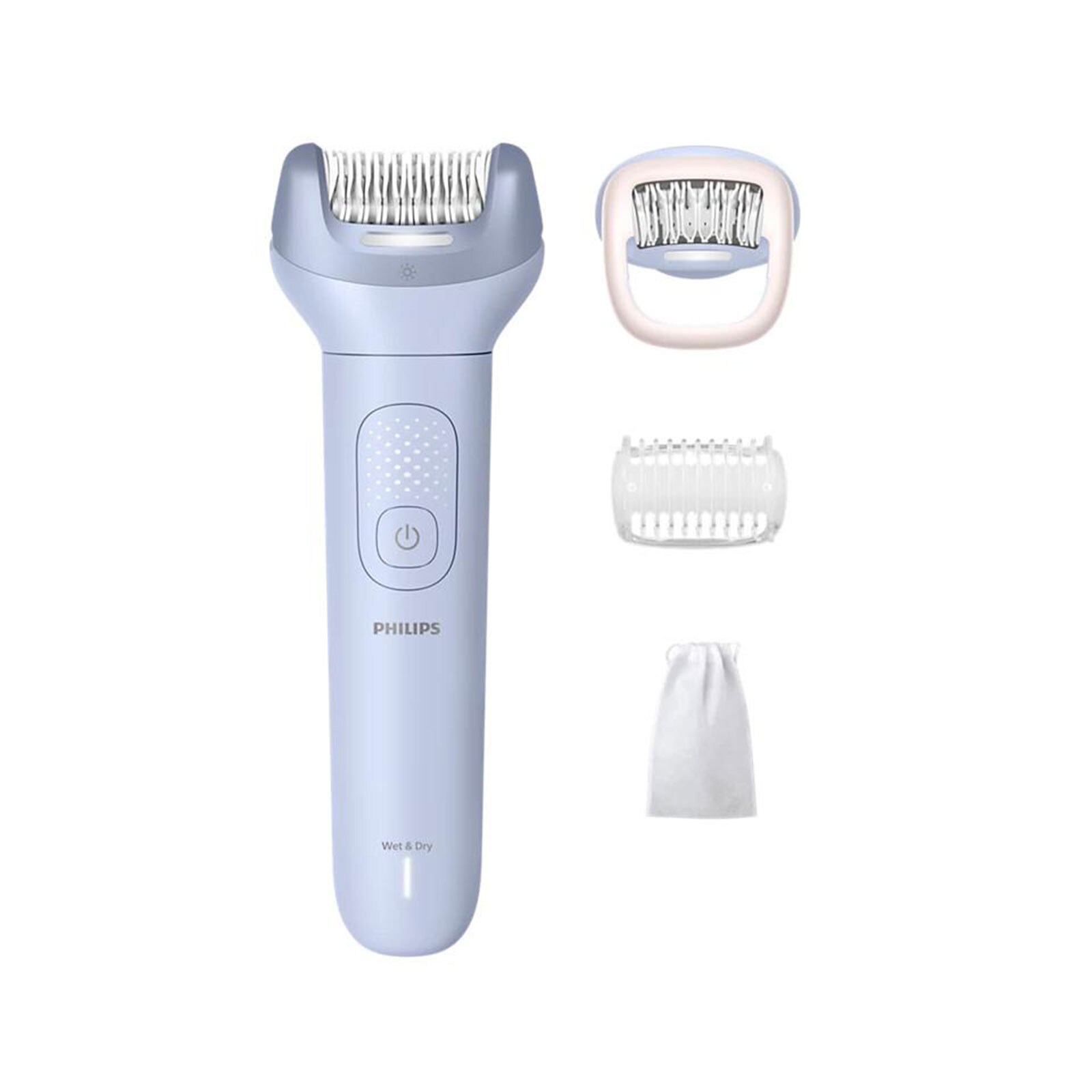 Series 8000 BRE708/00 Epilierer (ProGuide, nass oder trocken verwendbar, 100 % wasserabweisend, Double Action-Technologie, 360°-LED-Licht, 32 Pinzetten, 2 Geschwindigkeiten, 3 Aufsätze insgesamt, Akkubetrieb, 60 Min. mit einer Ladung, Aufbewahrungs