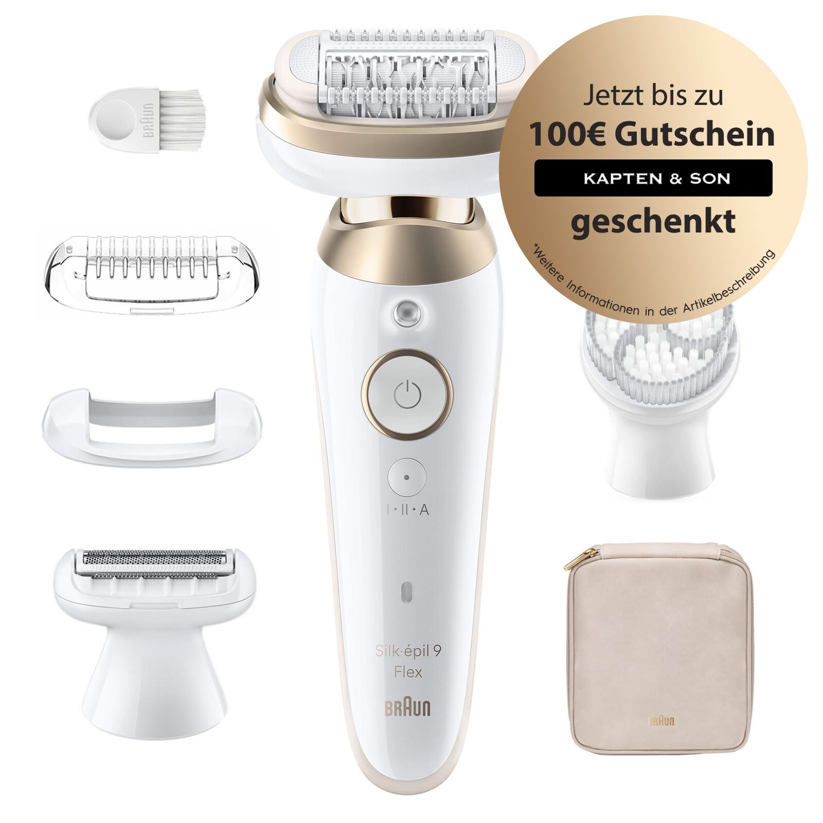 BRAUN Silk·épil 9 Flex, Wet & Dry, Langanhaltend glatte Haut, 9-060 3D Epilierer (Braun Epilierer mit vollständig flexiblem Kopf, 40 MicroGr