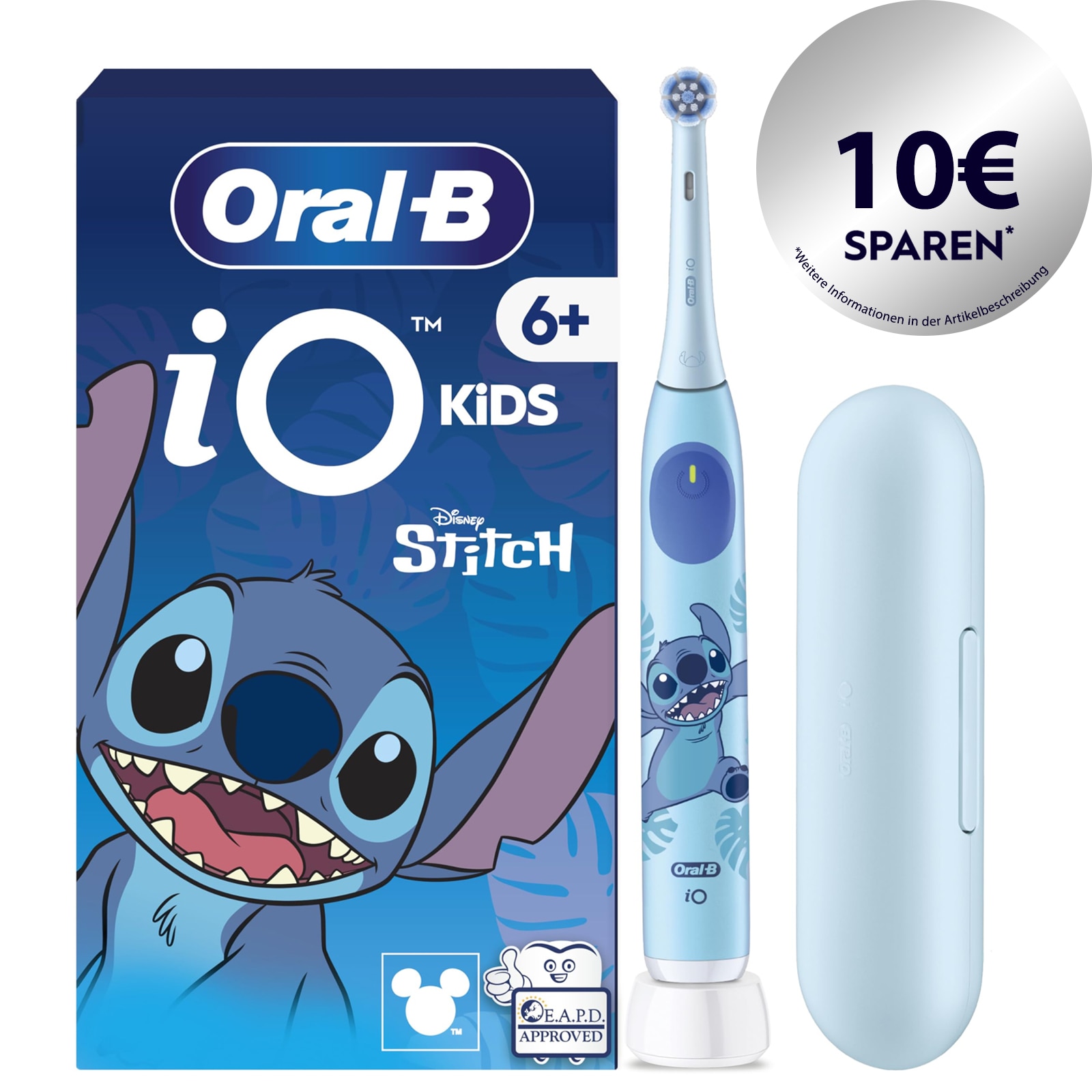 Oral-B iO Kids 6+ Stitch inkl. 1 Aufsteckb&uuml;rste, 1 Reise-Etui Zahnb&uuml;rste - Bild 1