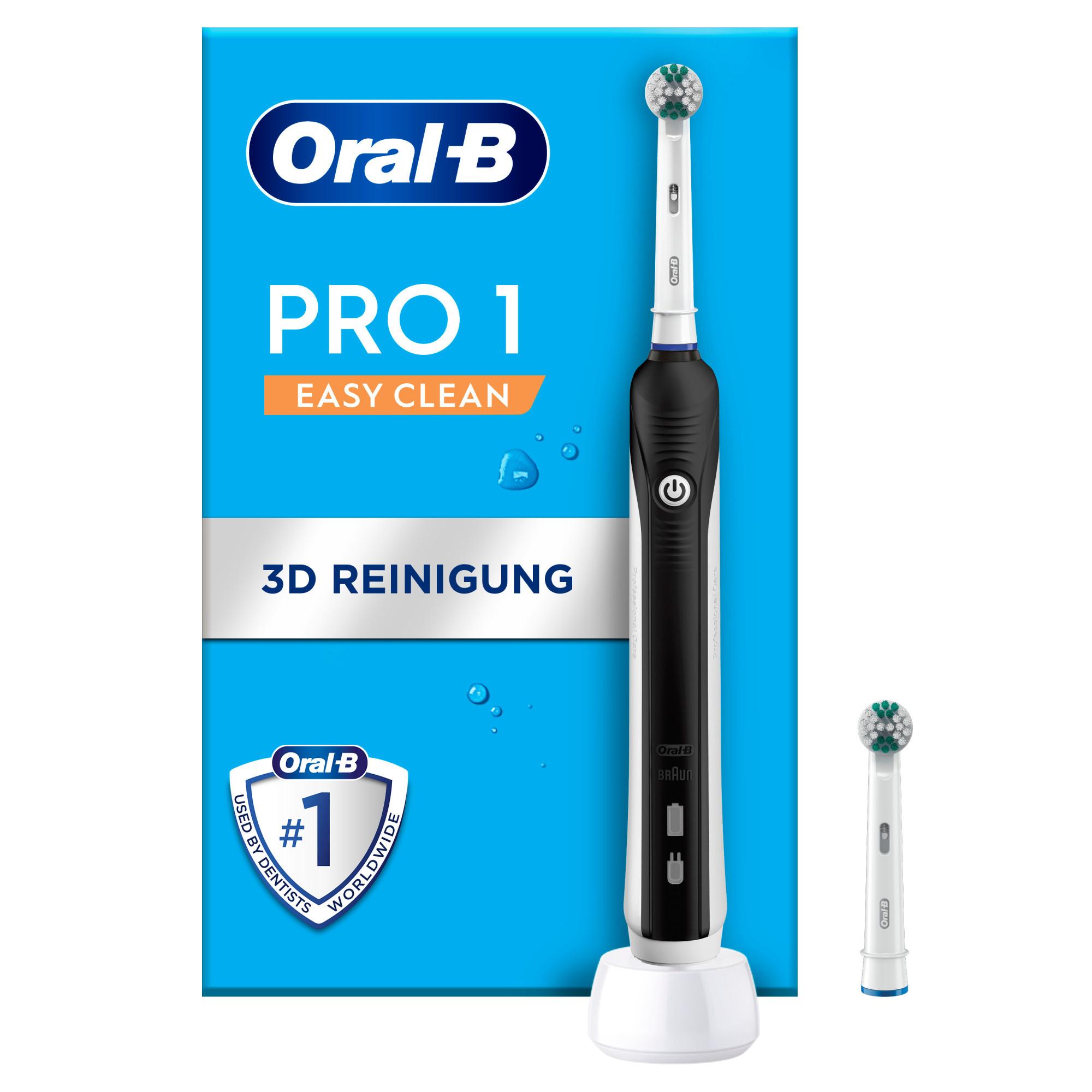 Oral-B Pro Clean Zahnb&uuml;rste (3in1-Reinigungstechnologie, oszilliert, rotiert und pulsiert, integrierter Drucksensor f&uuml;r extra Zahnfleischschutz, langanhaltender Akku, Ladestandsanzeige, 1 Handst&uuml;ck mit 2-Minuten-Timer, 1 Ladestation, 2 Aufsteckb&uuml;rsten) - Bild 1