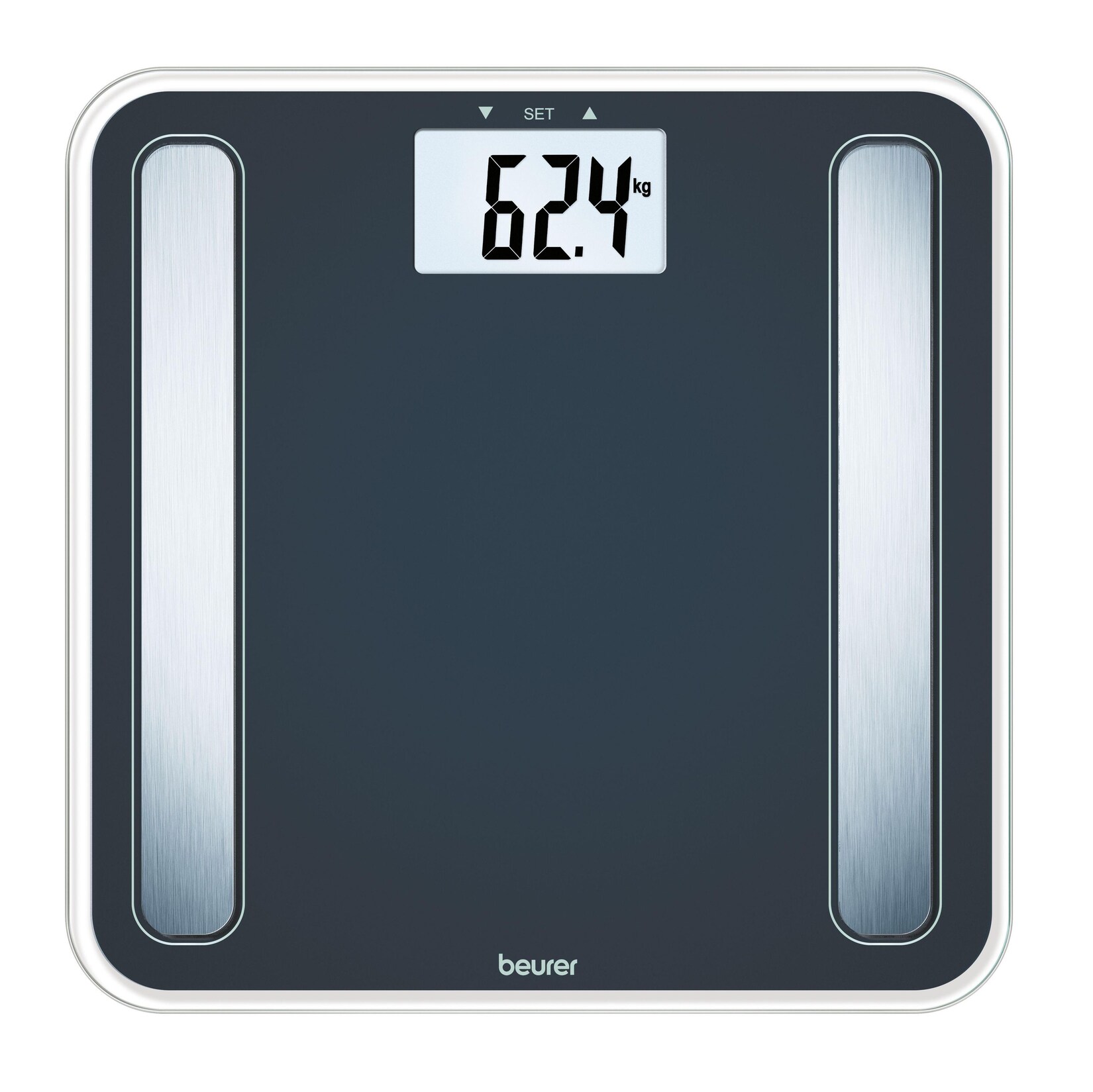 BEURER BF 183 Limited Edition 26 Personenwaage (Beleuchtetes XL-Display, Trittfläche aus 6 mm Sicherheitsglas, Tragkraft max. , Einschaltautomatik, Abschaltfunktion, flache Bauhöhe nur 1,8 cm, inkl. 1 x Batterie 3V CR 2032)