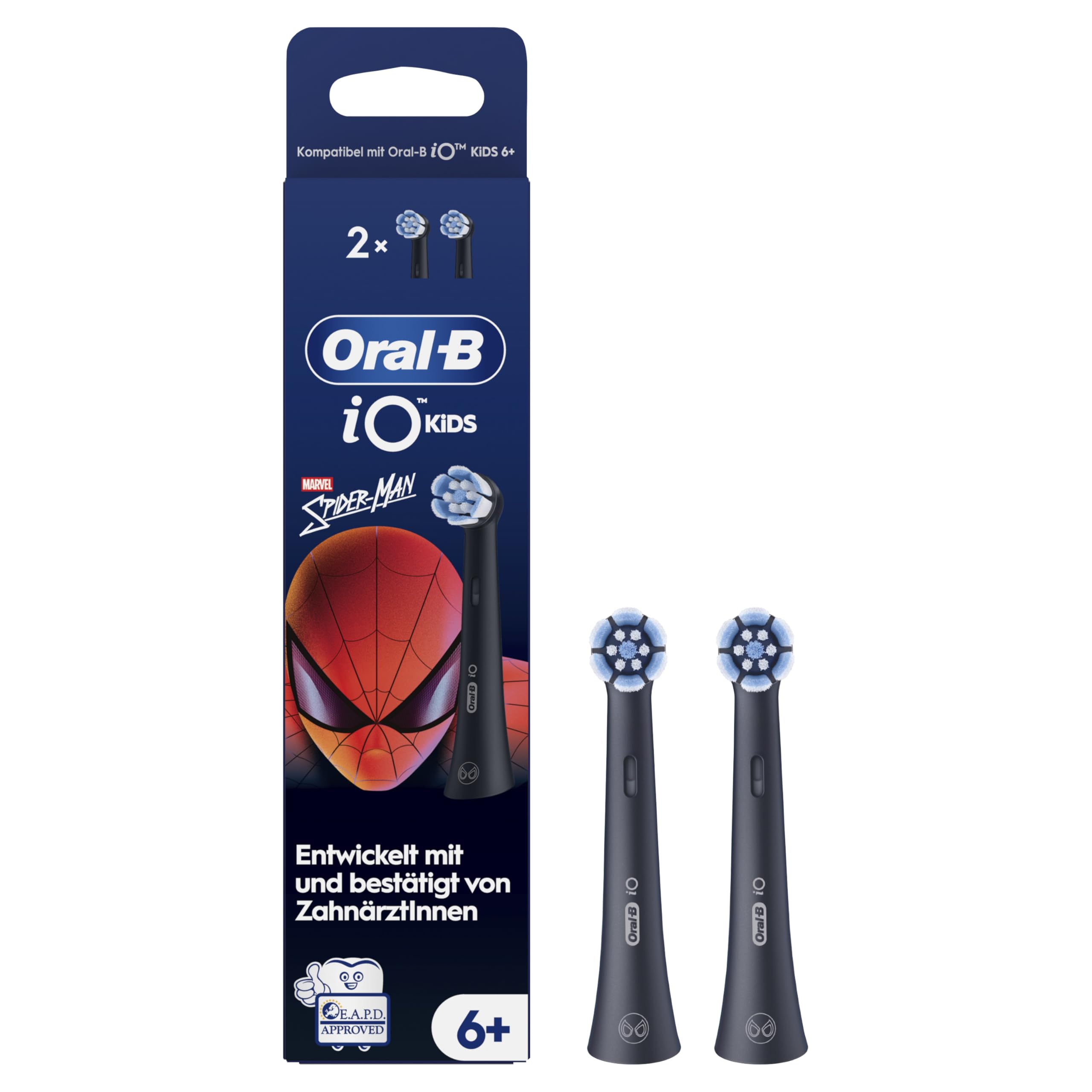 Oral-B iO Kids 6+ Marvel Spiderman Aufsteckb&uuml;rsten, 2 St&uuml;ck Aufsteckb&uuml;rsten (passend f&uuml;r iO Kids 6+) - Bild 1