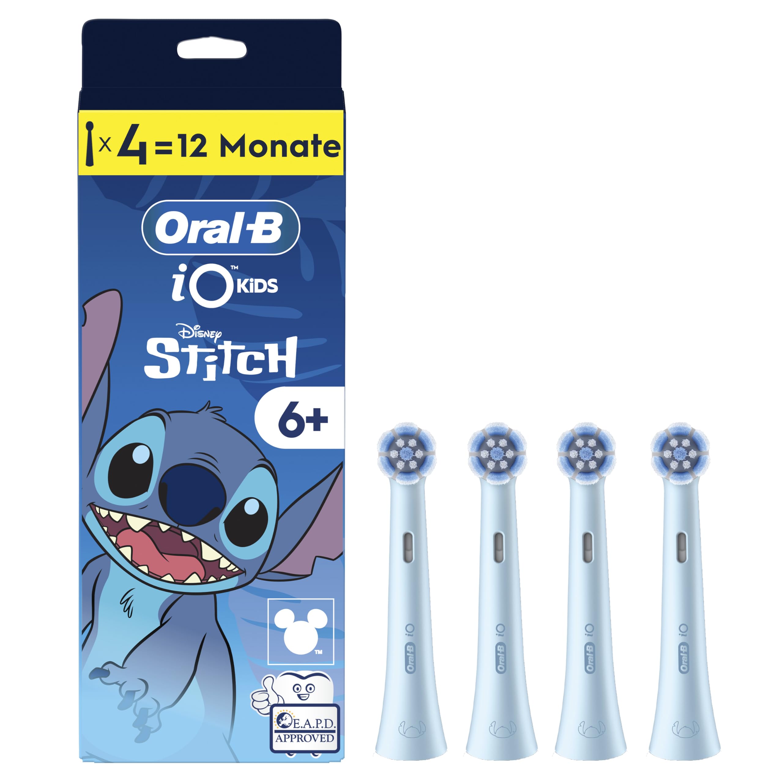 Oral-B iO Kids 6+ Disney Stitch 4 St&uuml;ck Aufsteckb&uuml;rste - Bild 1