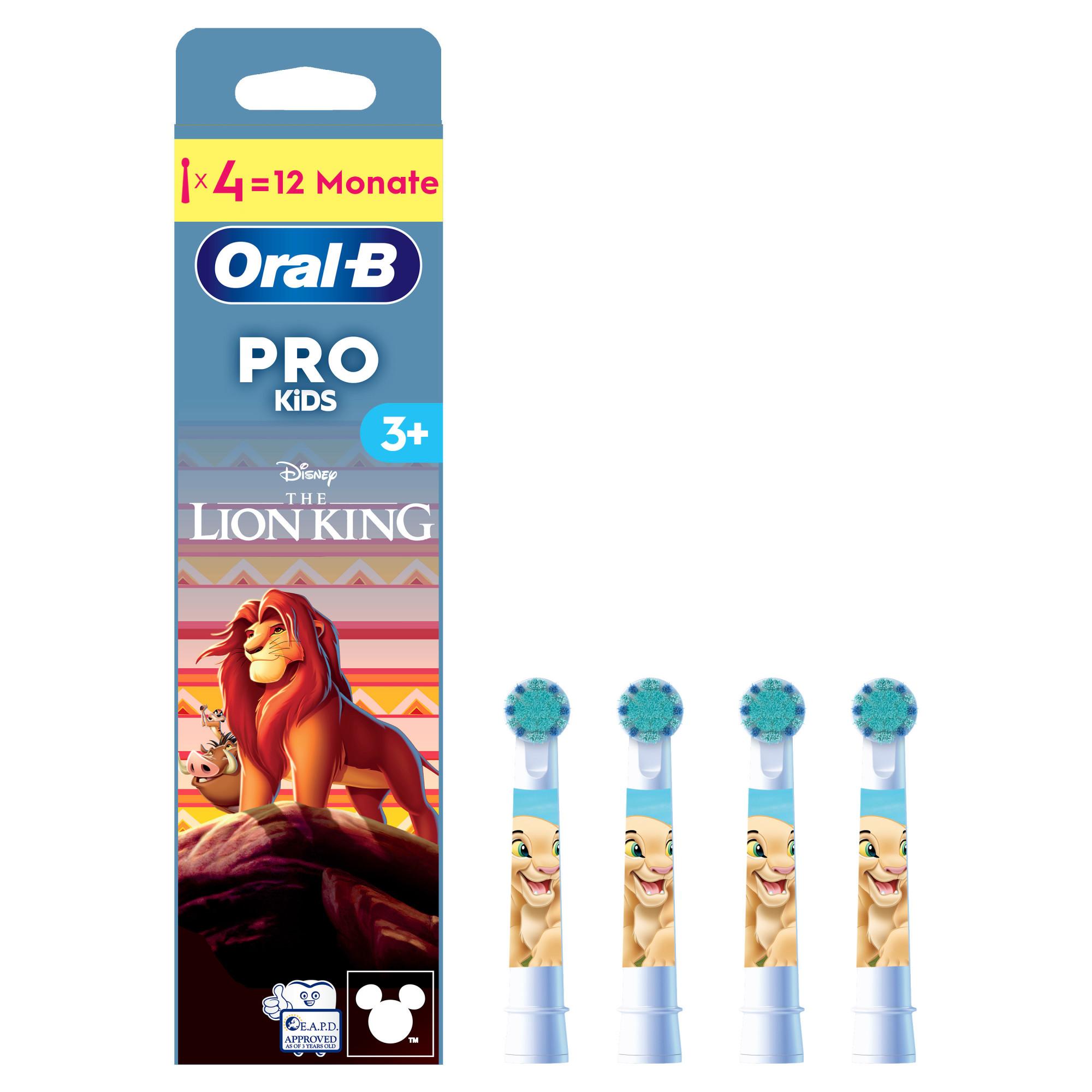 Oral-B Pro Kids 3+ K&ouml;nig der L&ouml;wen 4 St&uuml;ck Aufsteckb&uuml;rsten - Bild 1