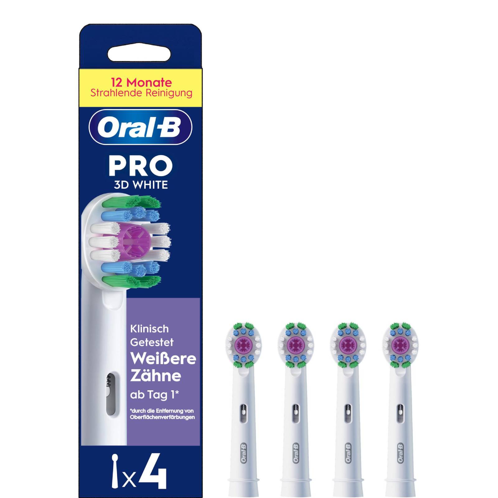 Oral-B Pro 3DWhite 4 St&uuml;ck Aufsteckb&uuml;rsten - Bild 1