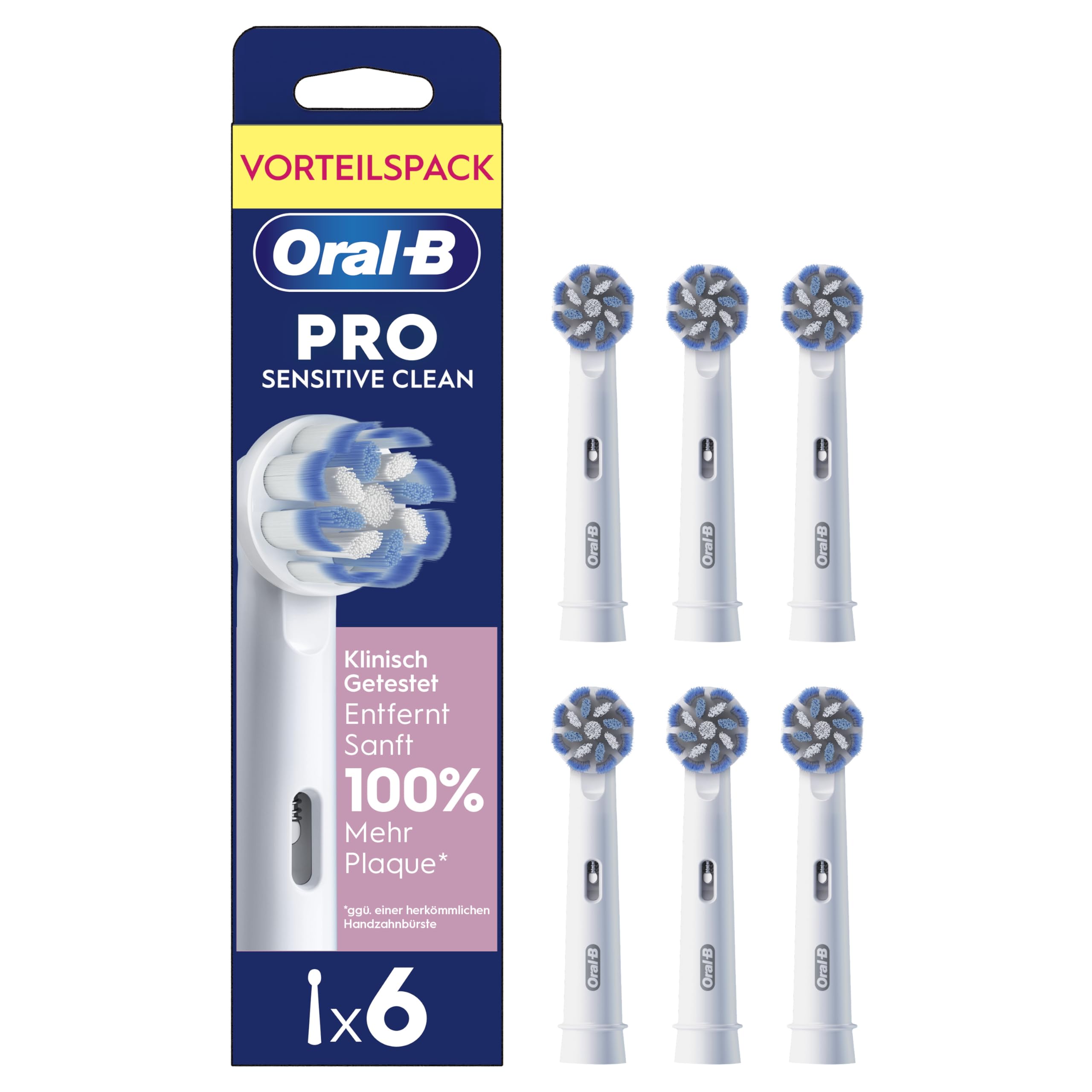 Oral-B Pro Sensitive Clean 6 St&uuml;ck Aufsteckb&uuml;rsten - Bild 1