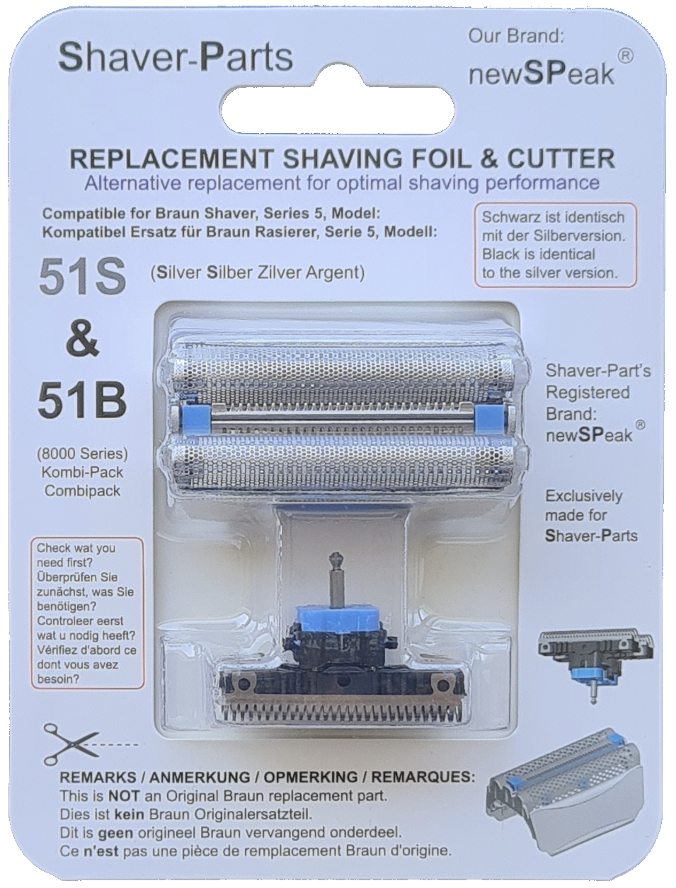 SCANPART Scherkopf kompatibel mit Braun 51S, 51B Ersatzscherkopf - Bild 1