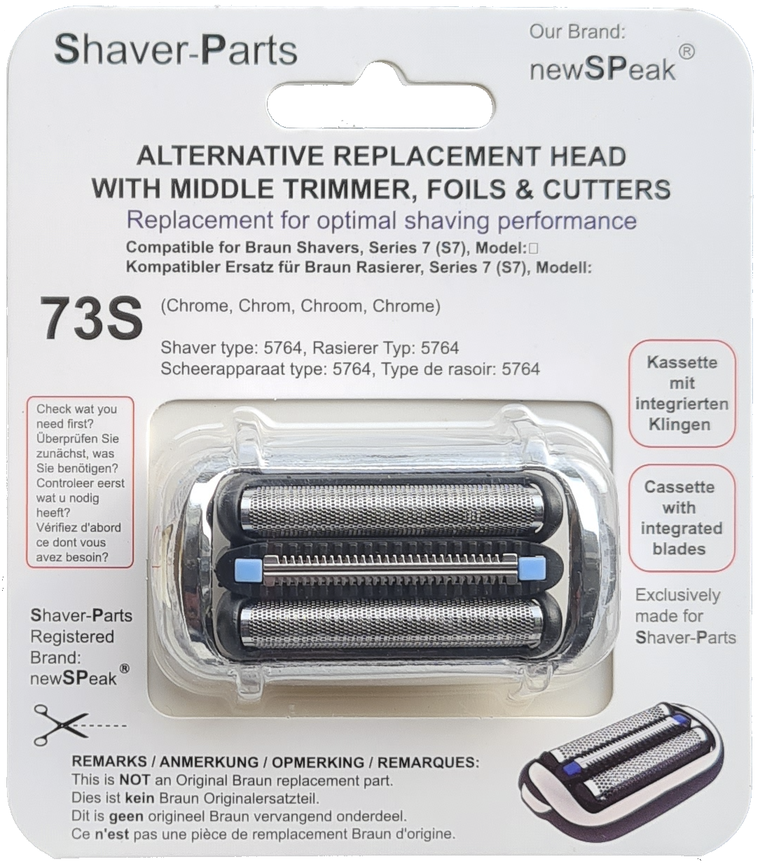 SCANPART Scherkopf kompatibel mit Braun 73S (53S) Ersatzscherkopf - Bild 1