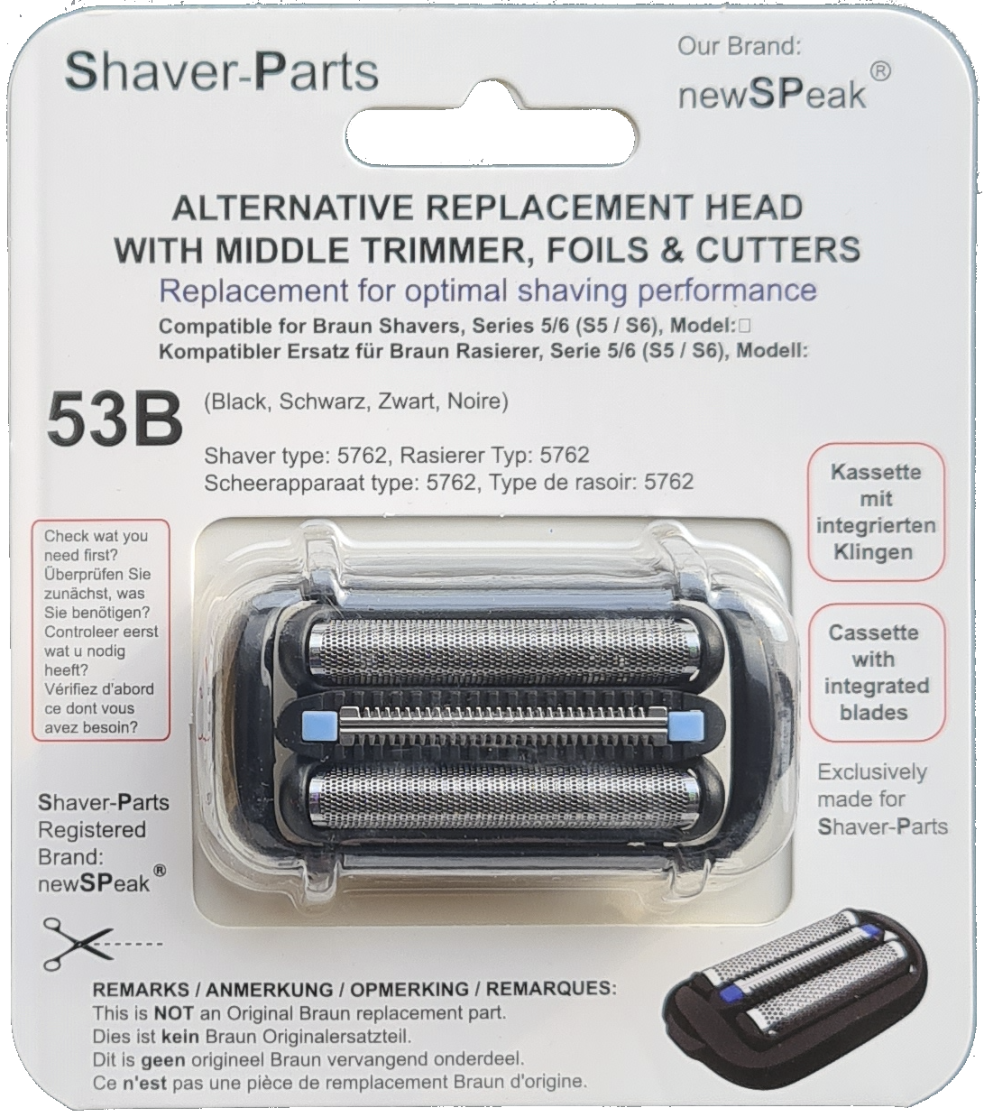 SCANPART Scherkopf kompatibel mit Braun 53B Ersatzscherkopf - Bild 1
