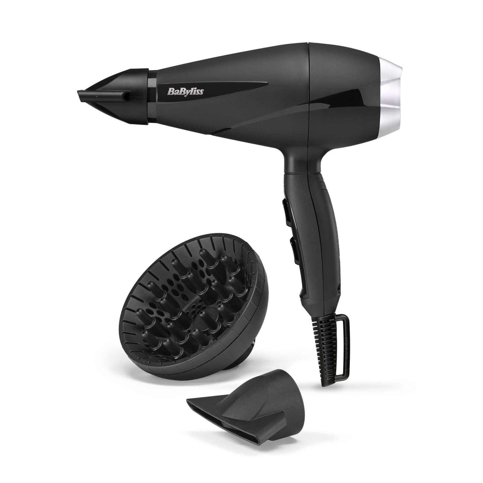 BABYLISS Haartrockner 6710DE Turbo Pro 2100 (2.100 Watt, AC-Motor, 2 Temperatur-/ 2 Geschwindigkeitsstufen, feststellbare Kaltlufttaste, Ionen-Technologie, 2 Zentrierdüsen, Diffusor, 2,8 m Kabel, Made in Italy)