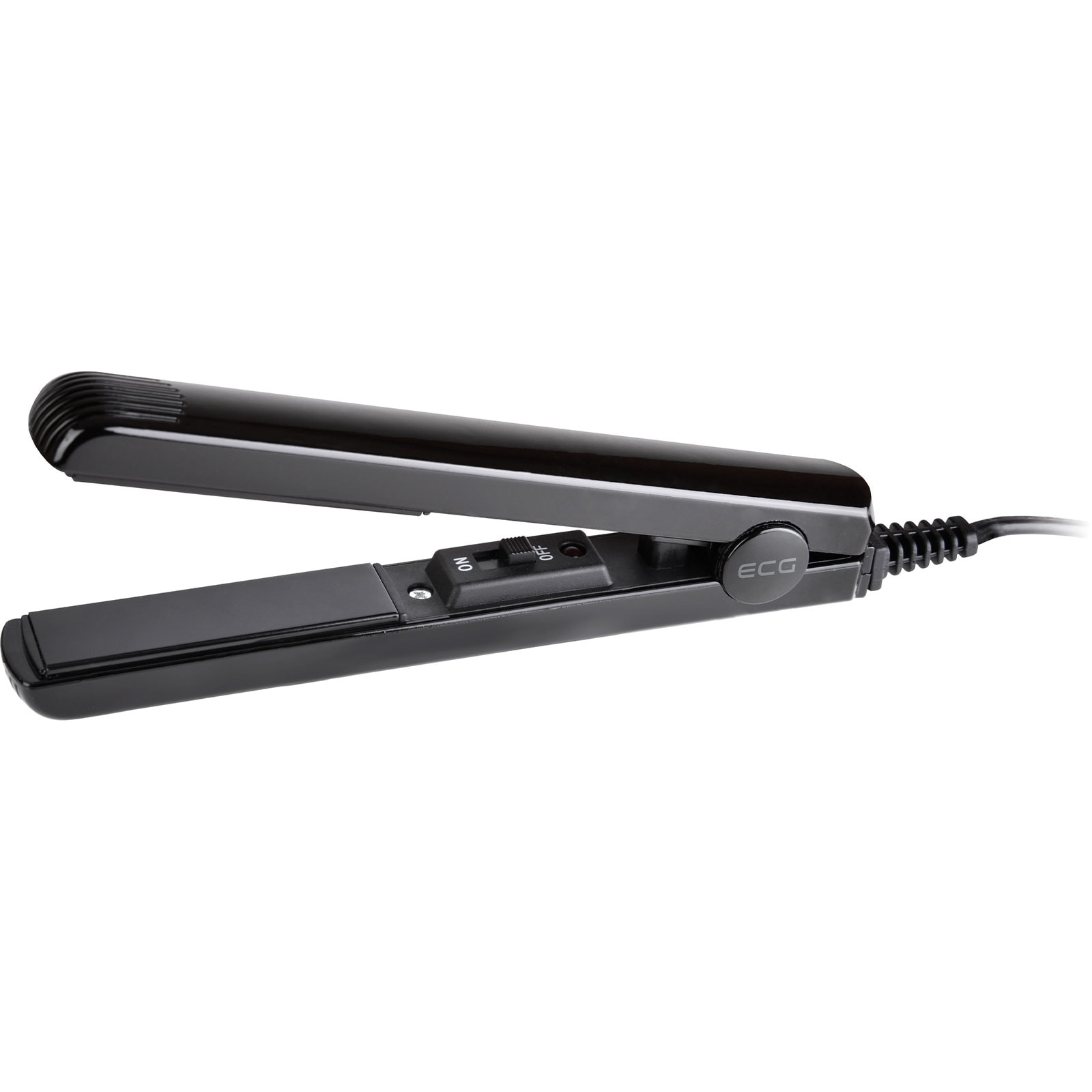 ECG ZV 45 Mini Haargl&auml;tter (Keramikplatten, LED-Betriebsanzeige, schnelles Aufheizen, &Uuml;berhitzungssicherung, Kabell&auml;nge 170 cm, 25 Watt, inkl. Futteral zur Aufbewahrung, Schwarz) - Bild 1
