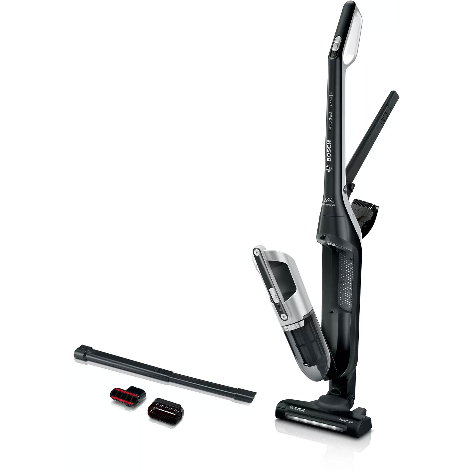 BOSCH BBH3P2801 Akku Staubsauger (kabellos, beutellos, 2 in 1, mit Stiel, 28 V, LED Düse)