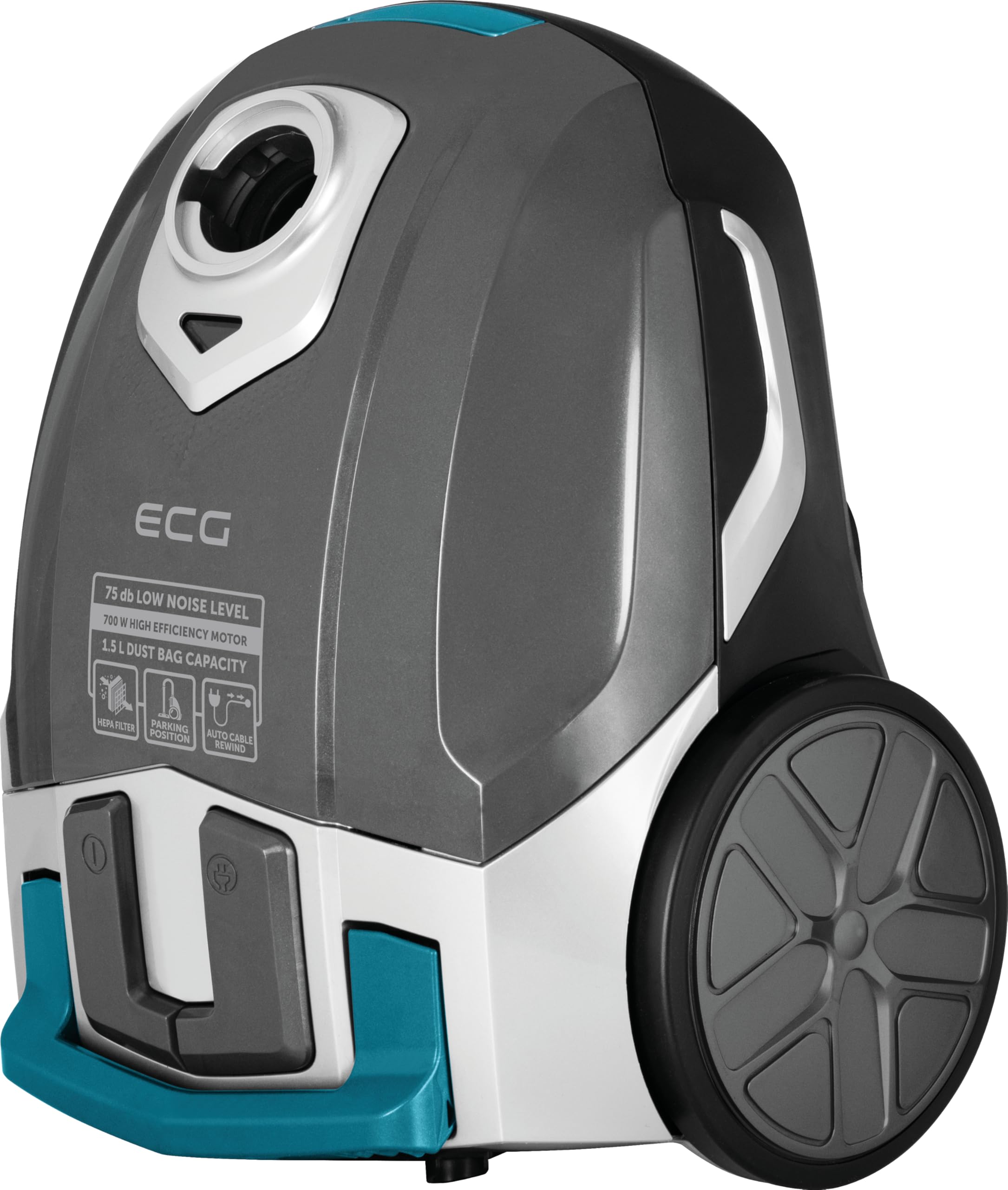 ECG VP S1050 Charles Bodenstaubsauger (700 W, 1,5 l Staubbeutel, HEPA 11 Filter, 7,5 m Aktionsradius) - Bild 1