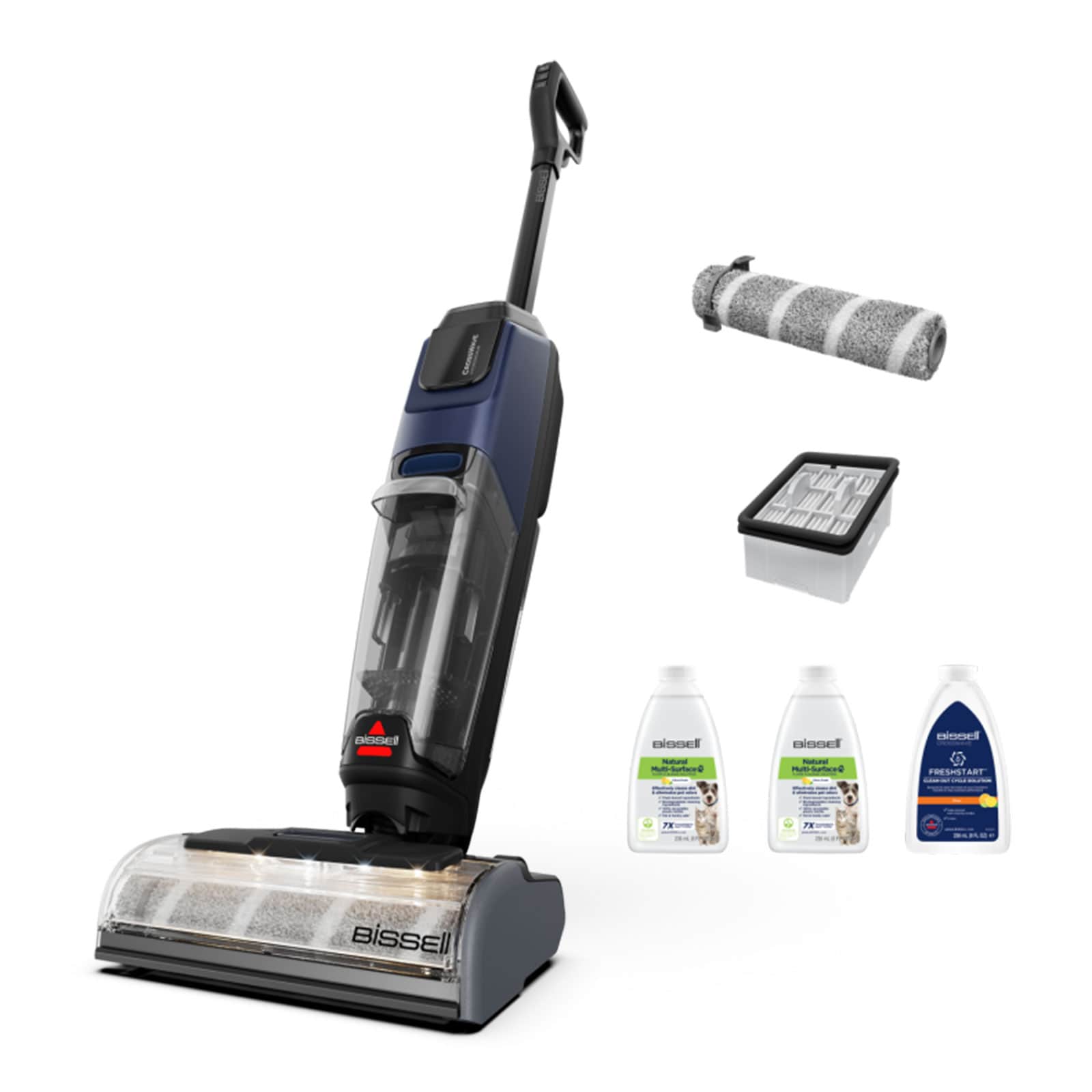 BISSELL 4301N CrossWave HydroScrub Pro Waschsauger (Hartböden (Laminat, Holz, Fliesen), kleine Läufer, 620 ml Wassertank, 450 ml Schmutzwass