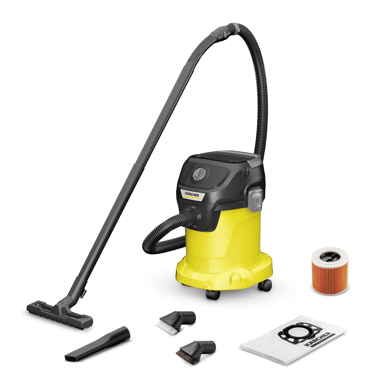 KÄRCHER KWD 3 V-17/4/20 Suc. Brush Kit Nass- und Trockensauger (1000 W,  Behälter, Patronenfilter Zellulose, Blasfunktion, 2 m Saugschlauch, 4 m Kabel)