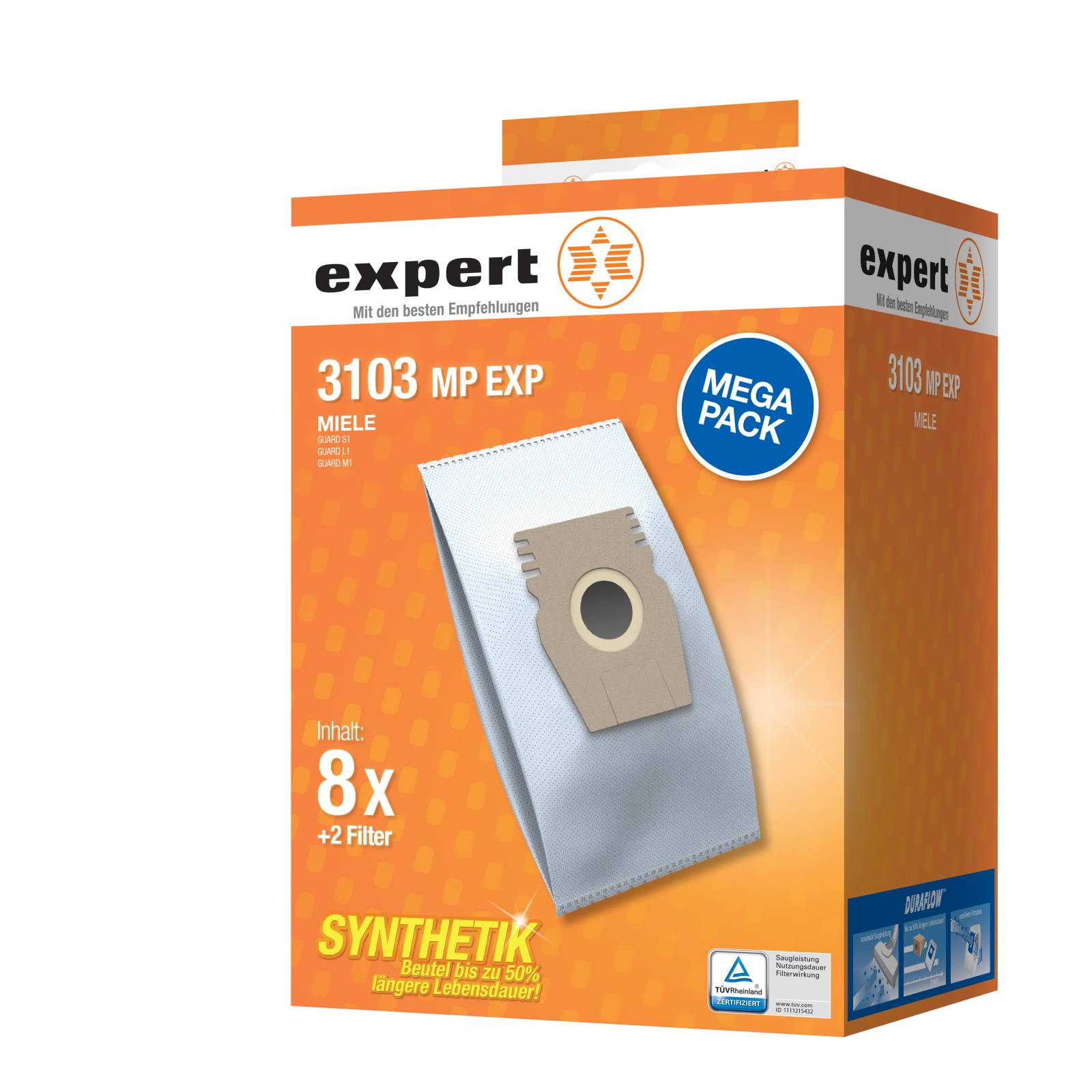 expert 3103MPEXP (8 Beutel, 2 Motorfilter) Staubsaugerbeutel