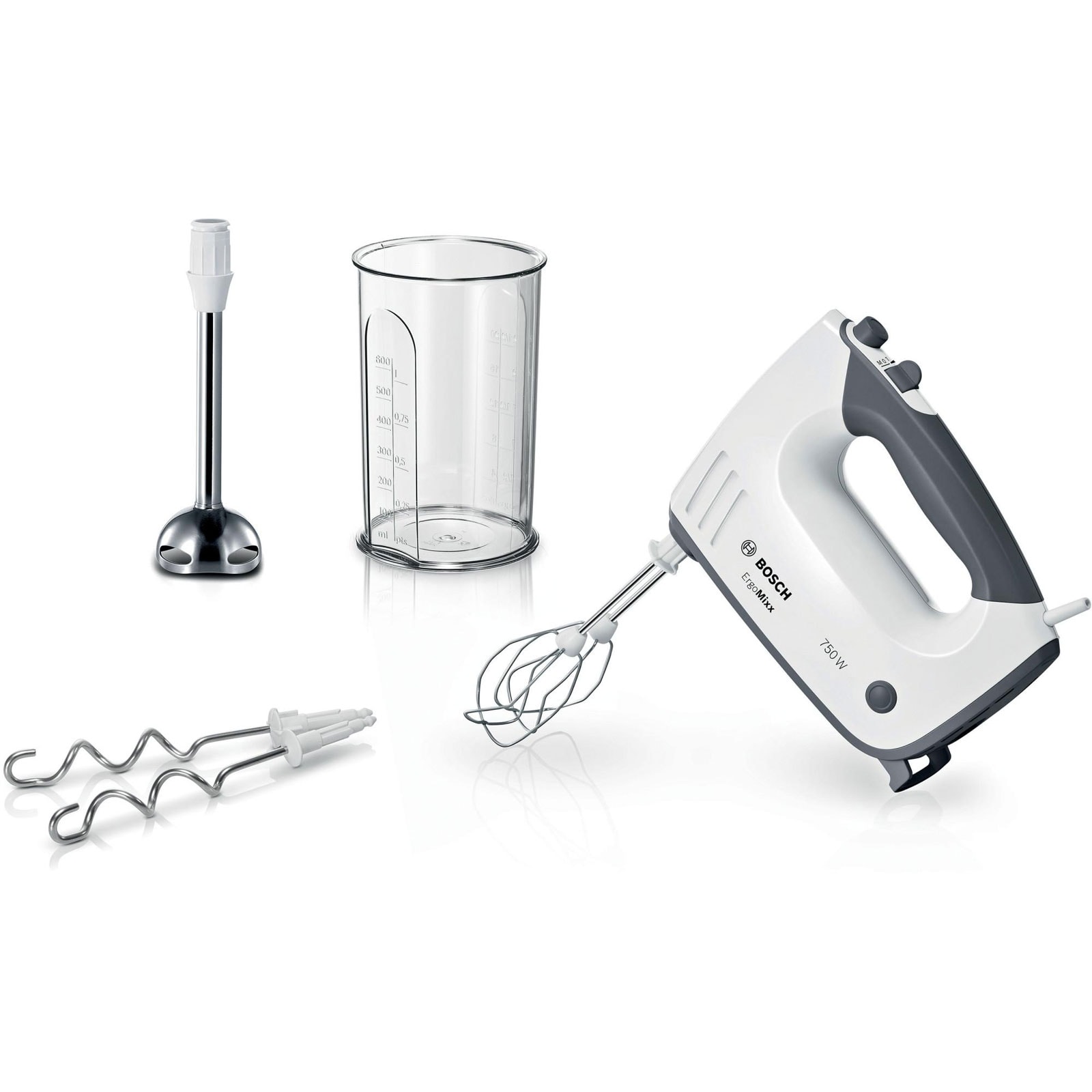 Bosch MFQ37470 Hand mixer, ErgoMixx, 750 W, White, grey - Bild 1