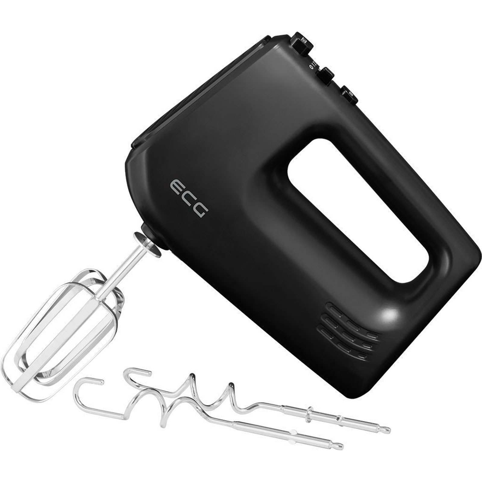 ECG RS 440 Black Lite Handmixer (400 Watt, 5 Geschwindigkeitsstufen, Turbo-Funktion, ergonomischer Griff, 2 Schneebesen, 2 Knethaken, 120 cm Kabell&auml;nge, Schwarz) - Bild 1