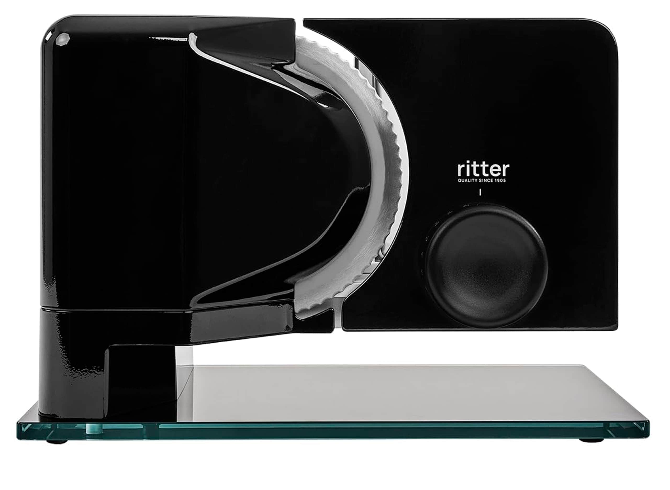 RITTER Allesschneider Sono 2 Schwarz (Metallausf&uuml;hrung, freitragend, Wellenschliffmesser, 17 cm &Oslash;, Sicherheits-Moment- und Dauerschalter, 65 Watt Eco-Motor) - Bild 1