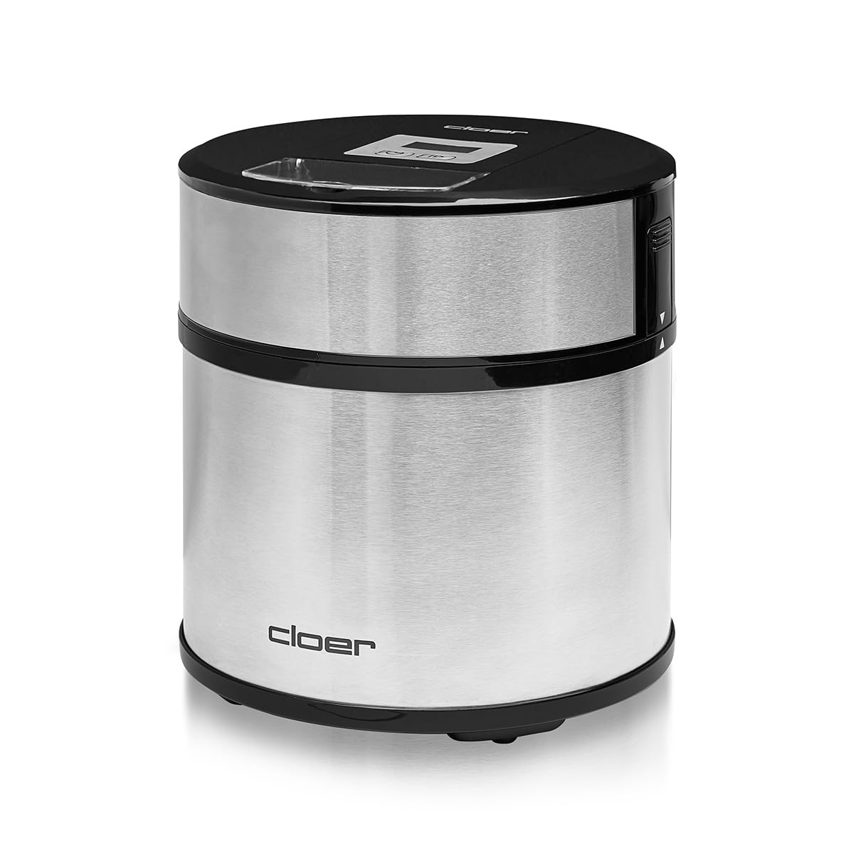 CLOER 9959 Eismaschine (1,5 Liter Fassungsverm&ouml;gen, Fruchtsorbet, Eis, Eiscreme und Frozen Joghurt, einfache Bedienung, LED-Display, herausnehmbarer Eisbeh&auml;lter, transparenter Deckel, R&uuml;hrelement und Eisportionierer sp&uuml;lmaschinengeeignet, Metallgeh&auml;use mit - Bild 1