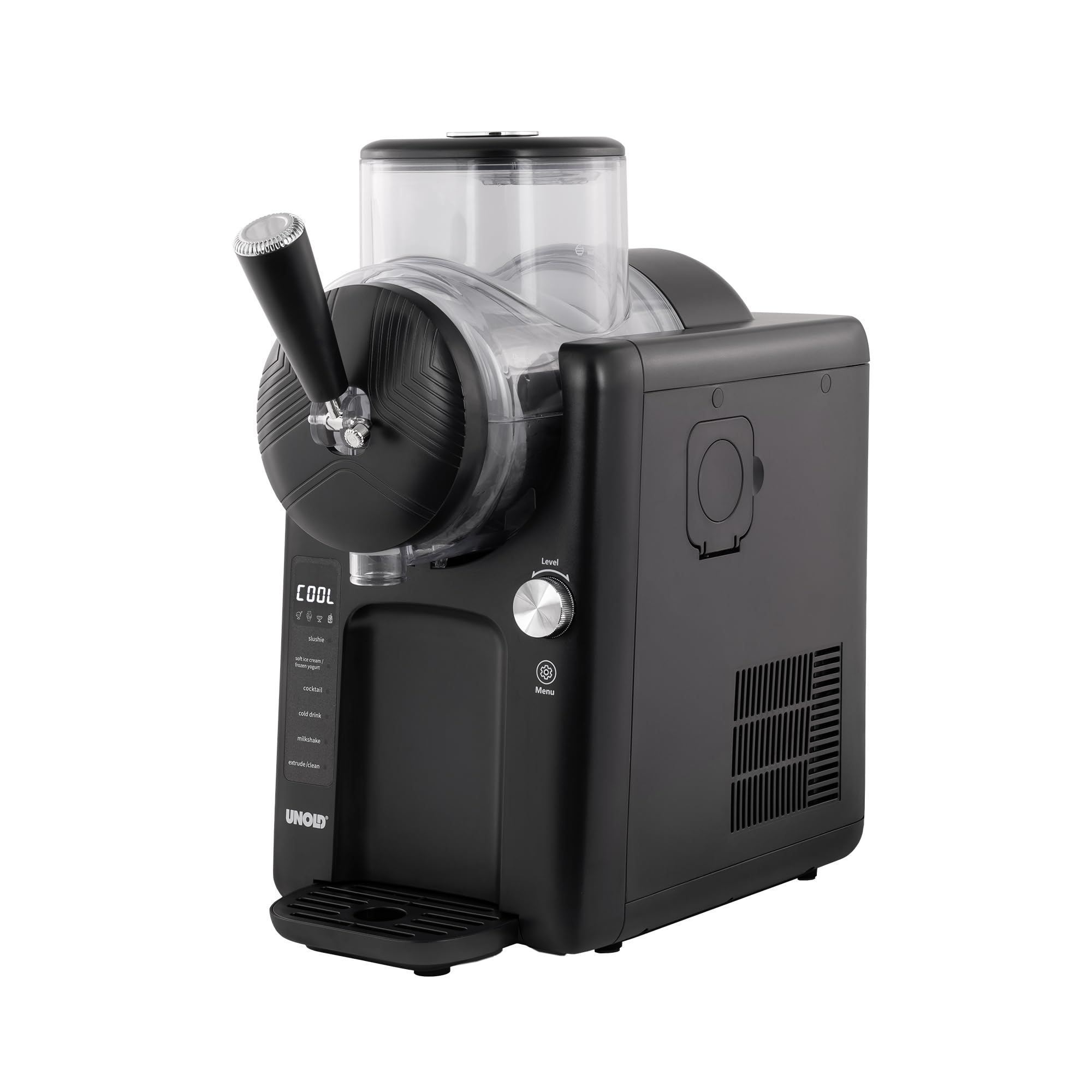UNOLD Sofie 48956 2in1 Slush - und Softeismaschine (Leise Kompressor-Kühlung, maximale Füllmenge 1,5 Liter, digitaler Drehregler und 5 Progr
