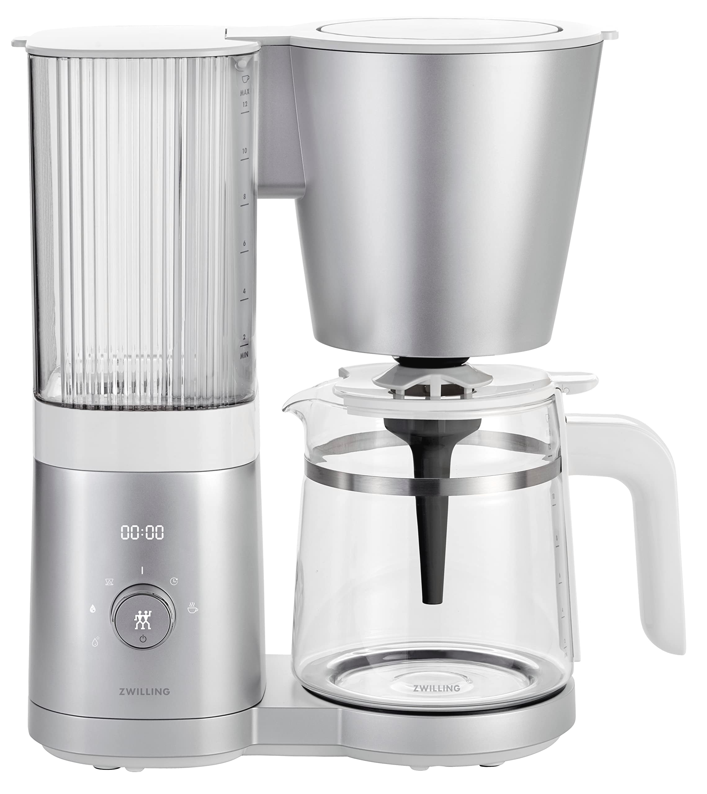 ZWILLING 1008909 Enfinigy Filterkaffeemaschine (12 Tassen, 1,5 l Wassertank, Glaskanne, Warmhalteplatte, silber) - Bild 1