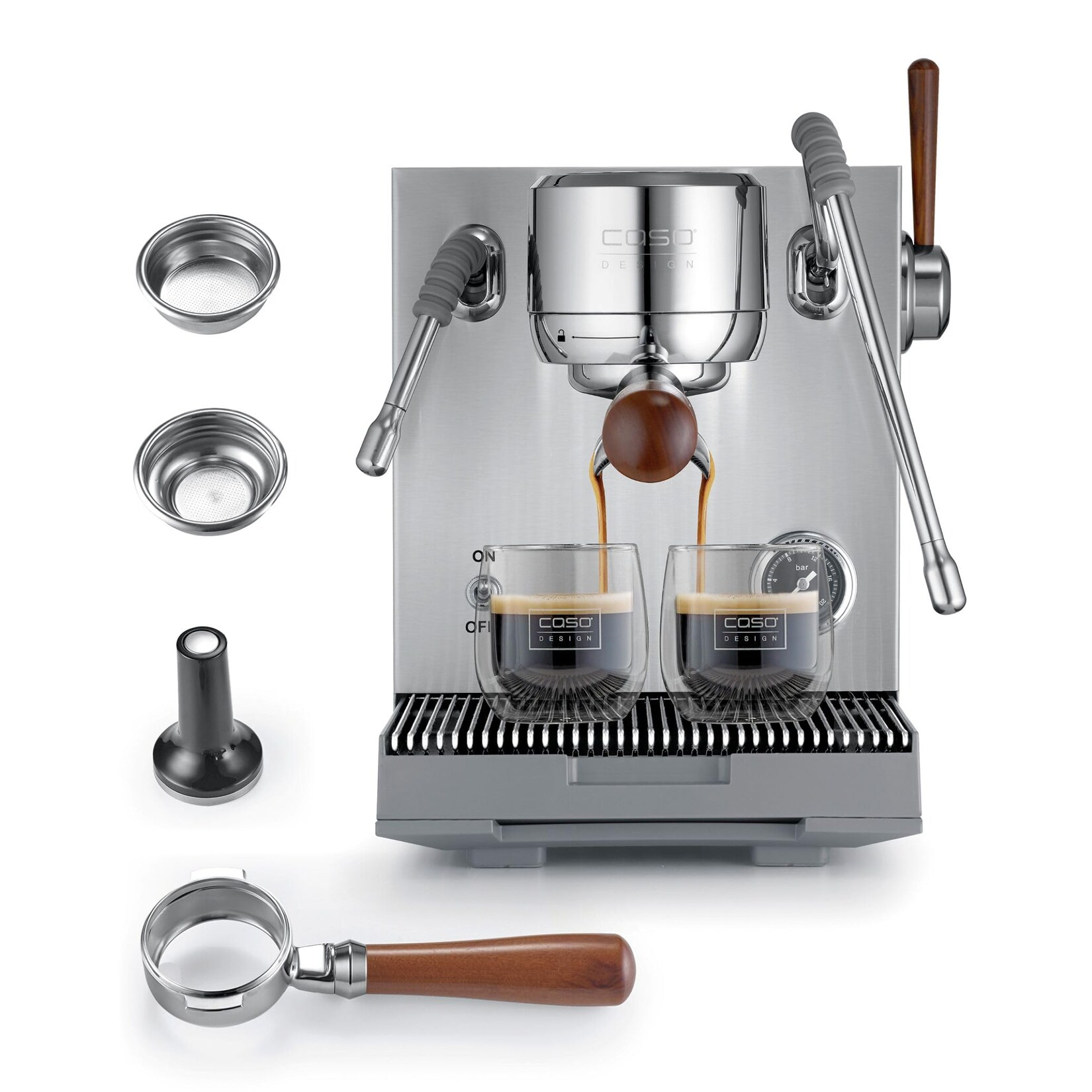 EspressoGourmet Advanced Siebträger-Espressomaschine (19 bar Ulka-Pumpe, PID-Temperatursteuerung, 3000 Watt, Edelstahl-Dampflanze, automatische Vorbrühfunktion,  Wassertank, LED-Anzeige)