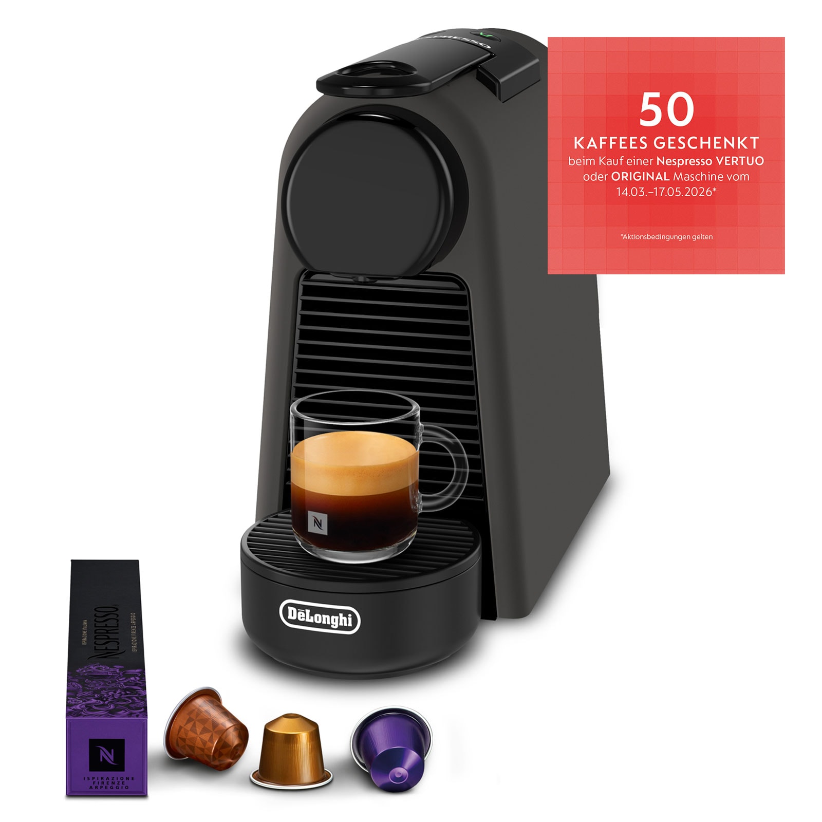 De'Longhi Nespresso Essenza Mini EN85.BKMT Mattschwarz - Bild 1