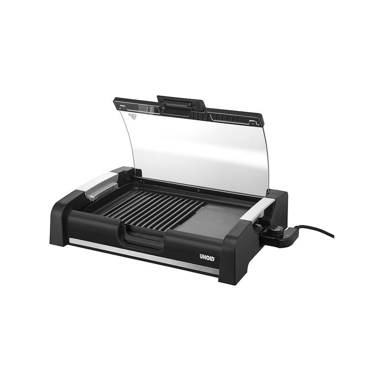 UNOLD Barbecue-Grill Edel Tischgrill (1.650W, Temperaturregler bis ca. 210°C, Grillfläche ca. 35 x 25 cm, keramische Antihaftbeschichtung, g