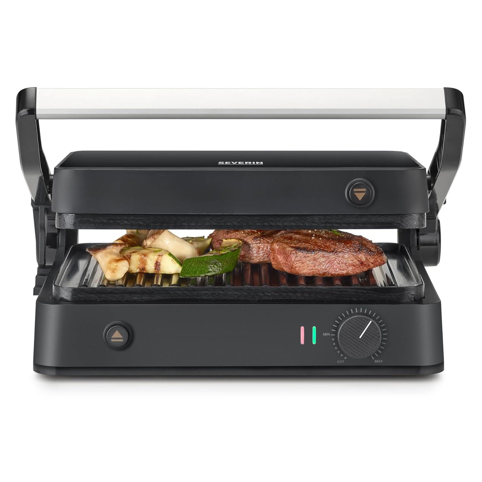 SEVERIN KG 2398 Sevini Lite Kontaktgrill (1800 Watt, Keramikbeschichtung, bis 220&deg;C, 30x22 cm Grillfl&auml;che) - Bild 1