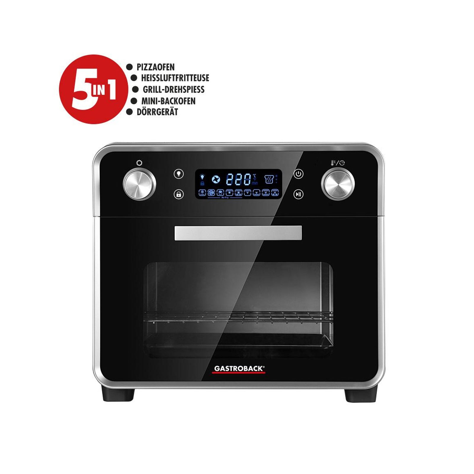 Gastroback 42815 Design Ofen AirFry&Pizza Mini-Backofen - Bild 1