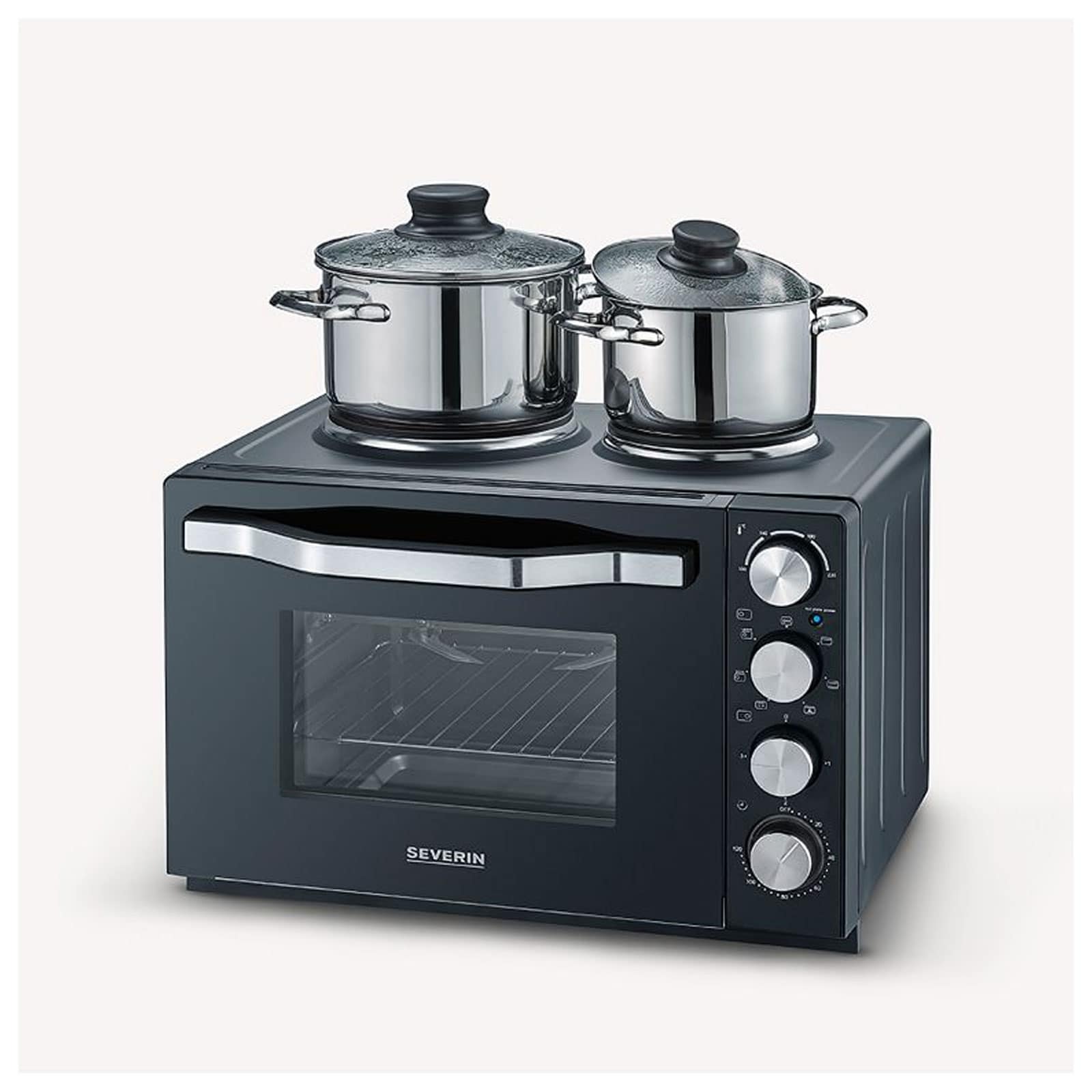 SEVERIN TO 2074 KLEINK&Uuml;CHE (2500 W, 30 l, schwarz, Oberhitze und Unterhitze, mit Umluft, Timer, Drehspie&szlig;, Backblech) - Bild 1