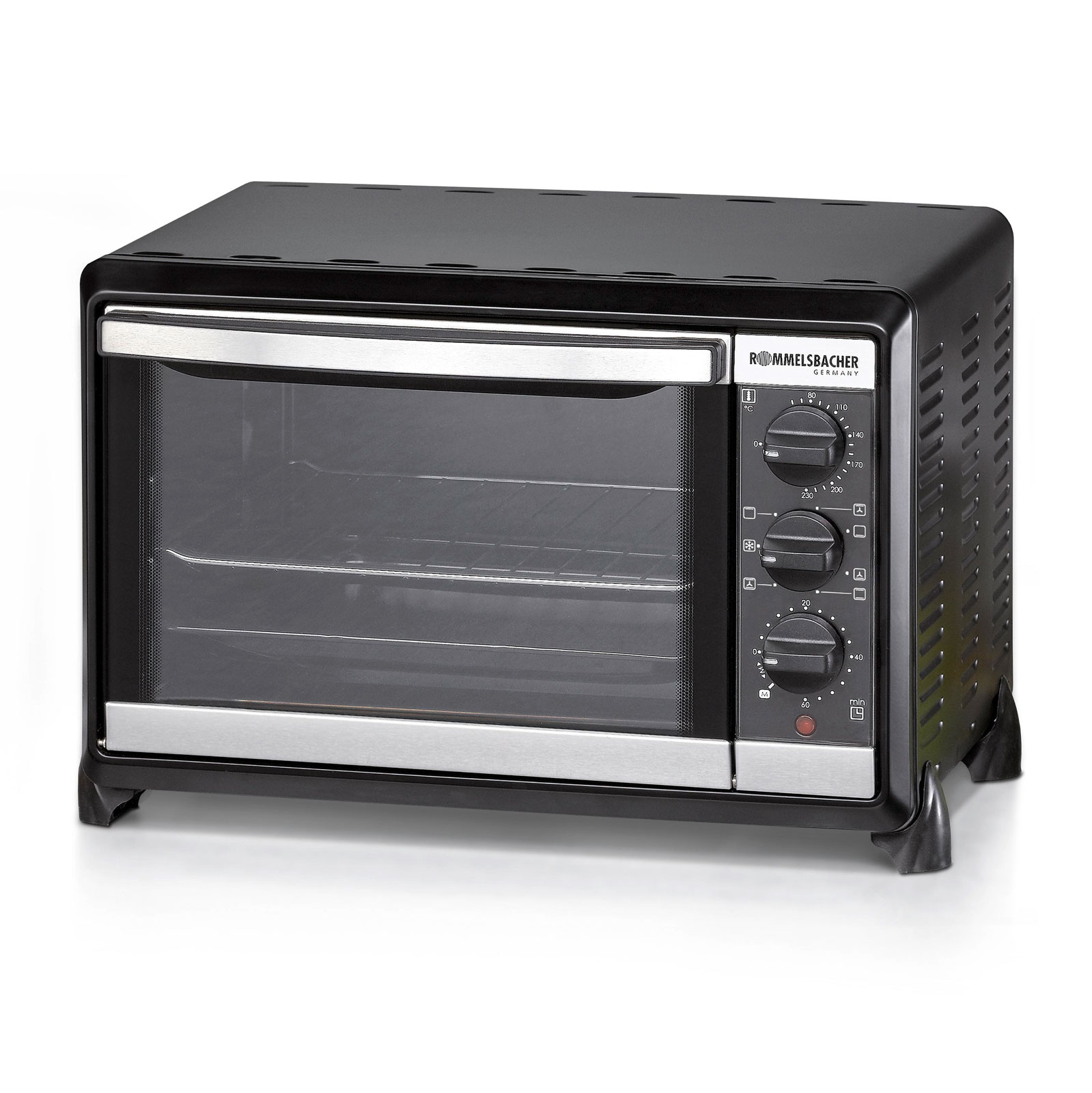 ROMMELSBACHER BG 1250 EX Kleinbackofen, schwarz mit Pizzastein & Umluft - Bild 1