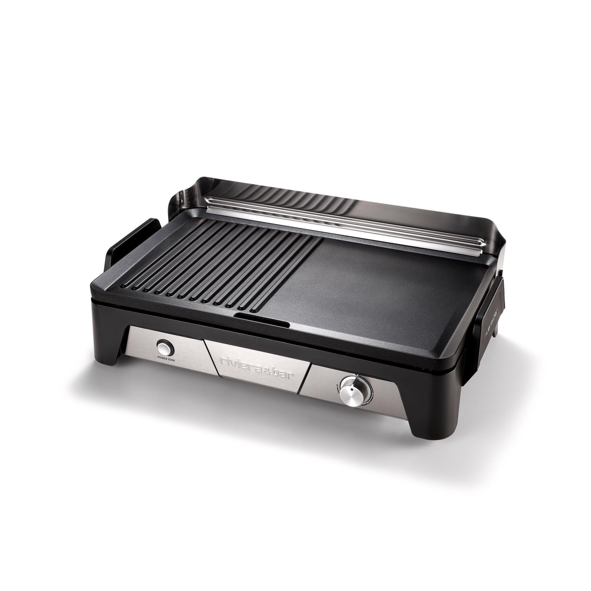 riviera&;bar Plancha Grill Cook&amp;Serve Tischgrill (2.200 Watt, Kochzone &amp; Serve-Zone, Temperaturregelung, Kontrollleuchte, Polycarbonat-Geh&auml;use) - Bild 1