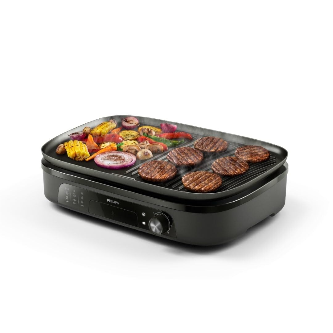 HD6210/95 Tischgrill (2400 Watt, Aluminiumlegierung, Grillfläche: 1250 cm2, Fettauffangschale)