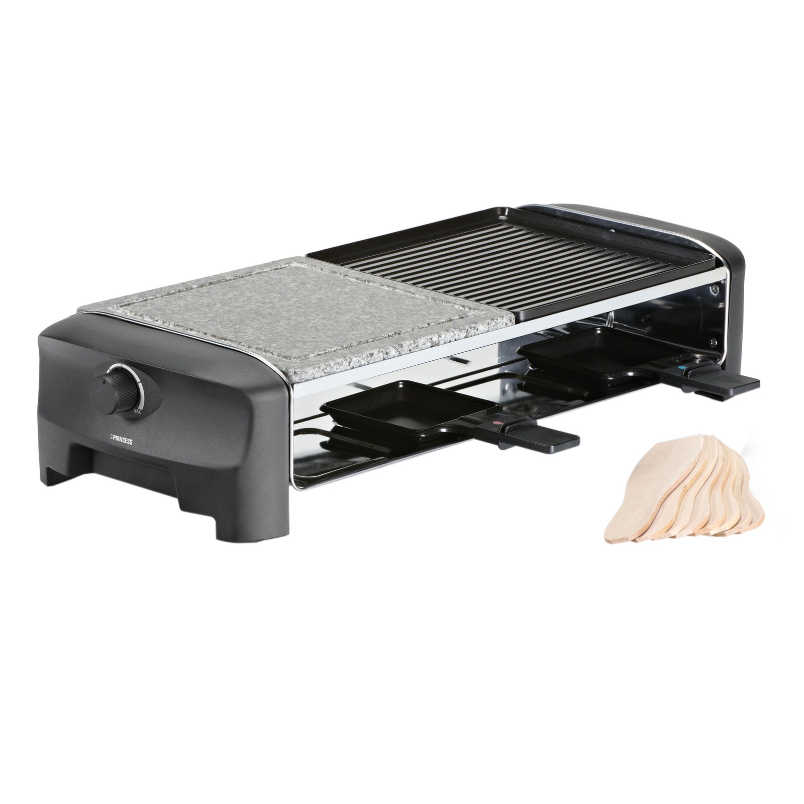 PRINCESS 8 Stone & Grill Party Raclette mit 8 Pfannen - Bild 1