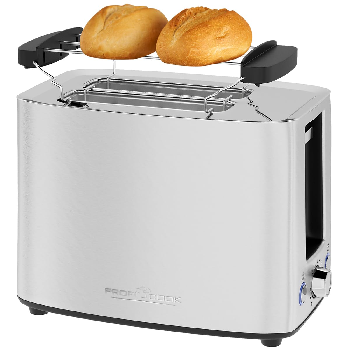 PROFICOOK PC-TA 1279 Toaster (2 Scheiben, 850 W, Edelstahl, Br&ouml;tchenaufsatz, Auftaufunktion, Aufw&auml;rmfunktion) - Bild 1